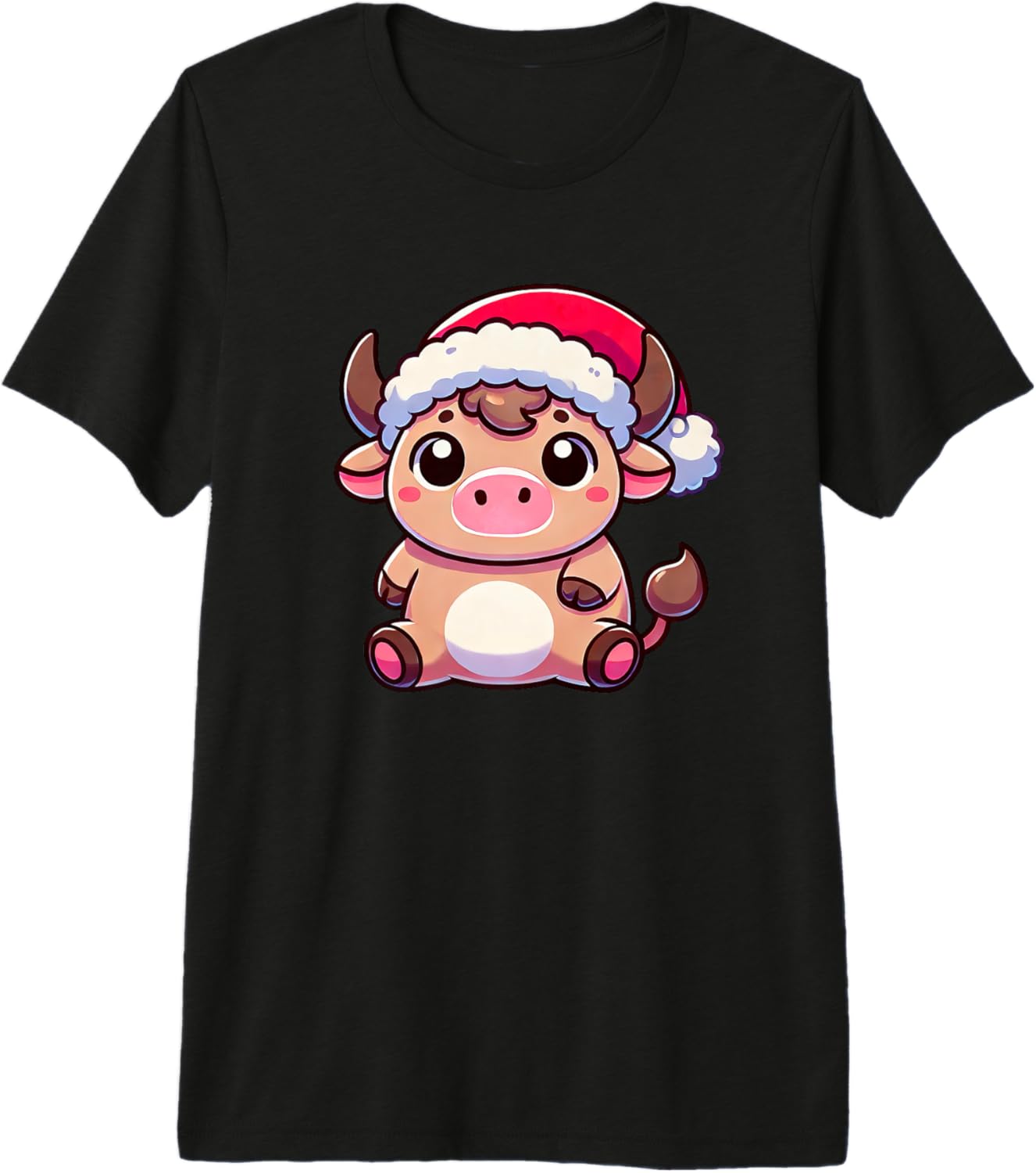 Cute Christmas Cartoon Chibi Cow Bull Premium
