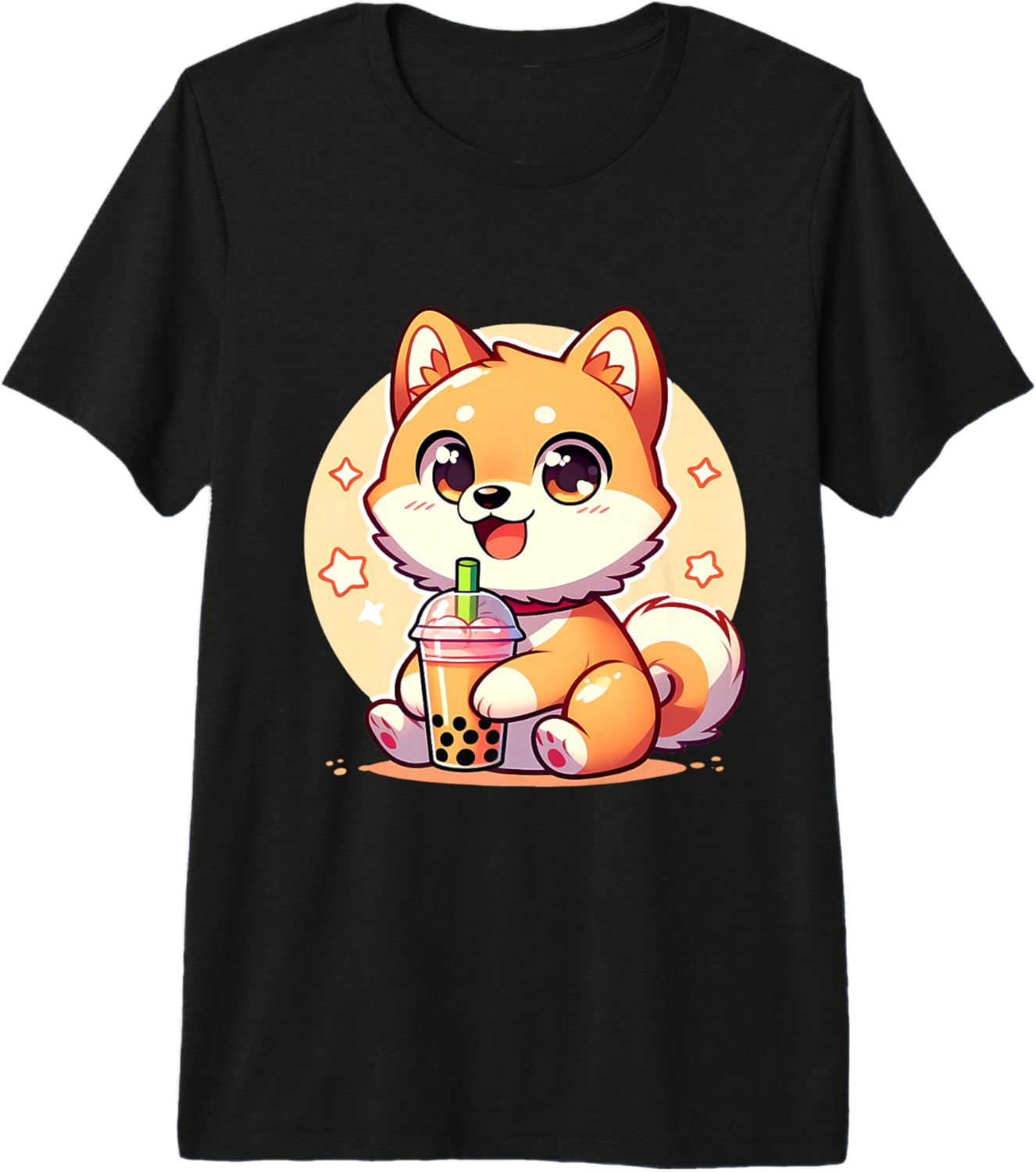 Kawaii Shiba Inu Dog Bubble Tea Anime Chibi Premium