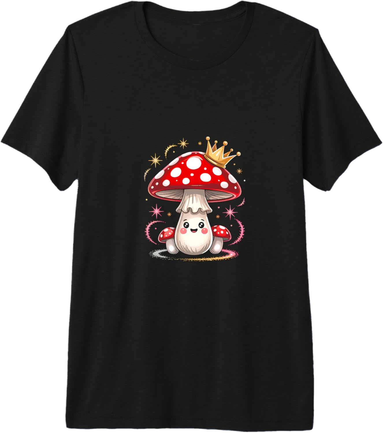 Kawaii Mushroom Cartoon King Chibi Mushroom Fantasy Charm Premium