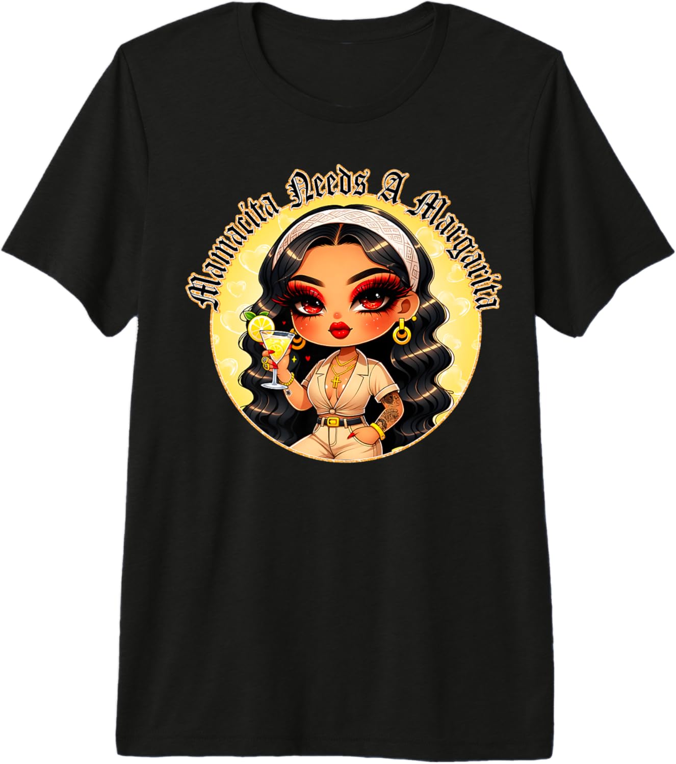 Mamacita Needs A Margarita Proud Latina Mom Spanish Chibi Premium