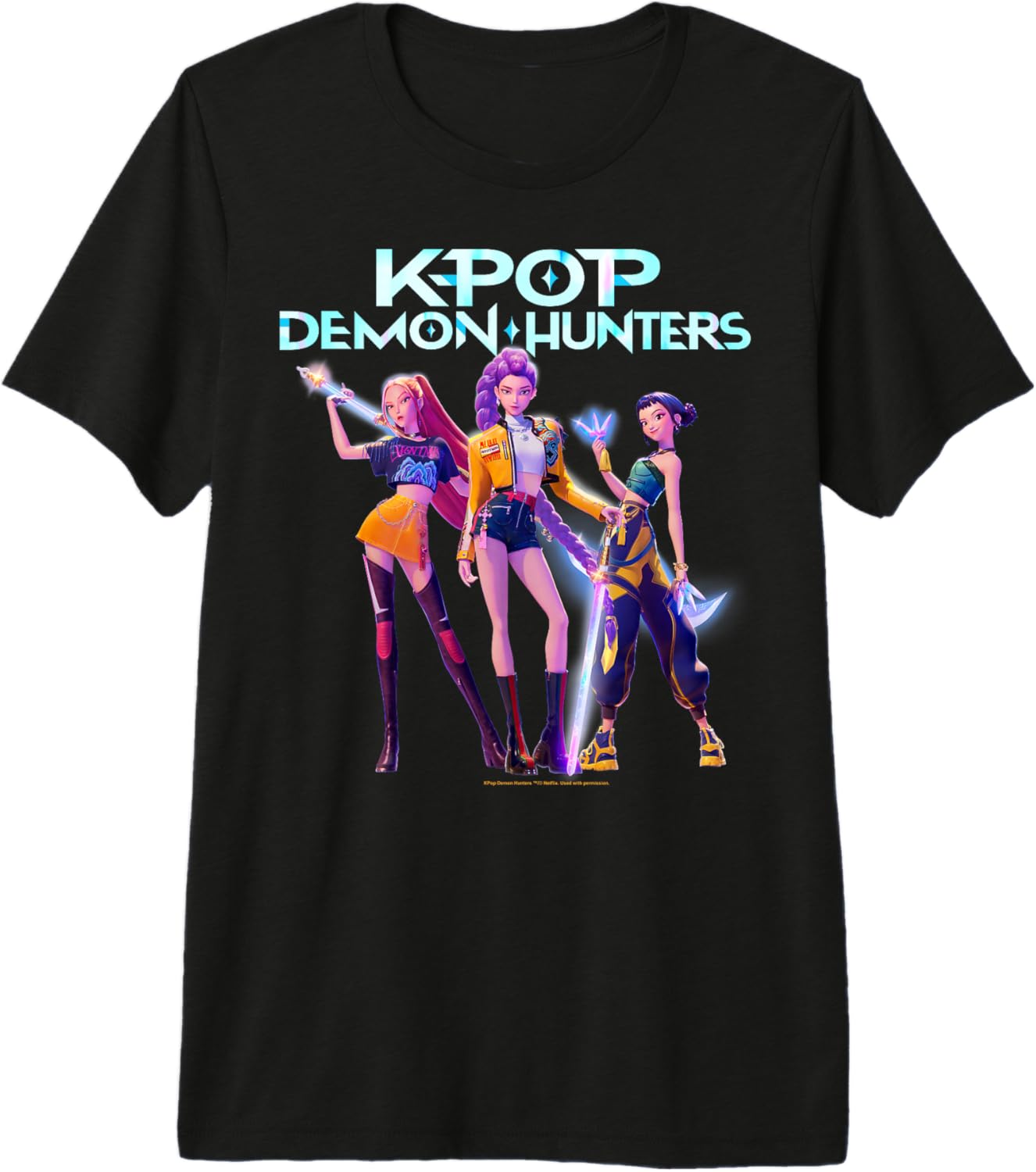 Kpop Demon Hunters Halloween Huntrix Heroic Poses Group Shot Premium Tri-Blend