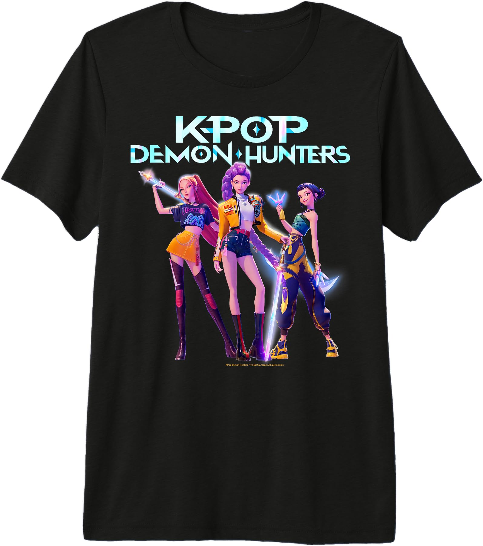 Kpop Demon Hunters Halloween Huntrix Heroic Poses Group Shot Premium Tri-Blend