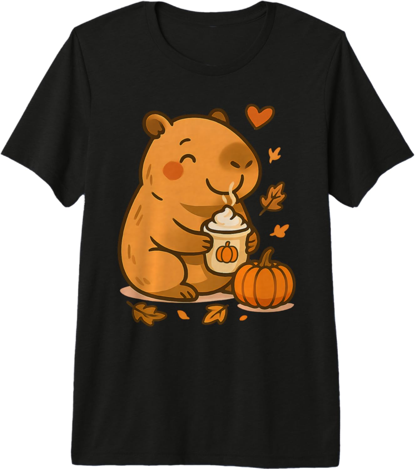 Cute Capybara Coffee Pumpkin Spice Kawaii Fall Vibes Girls Premium Tri-Blend