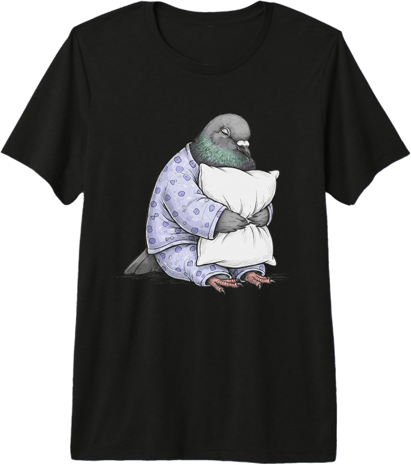 Funny Sleepy Pigeon Pajama Women Men Kids Boys and Girls Premium Tri-Blend