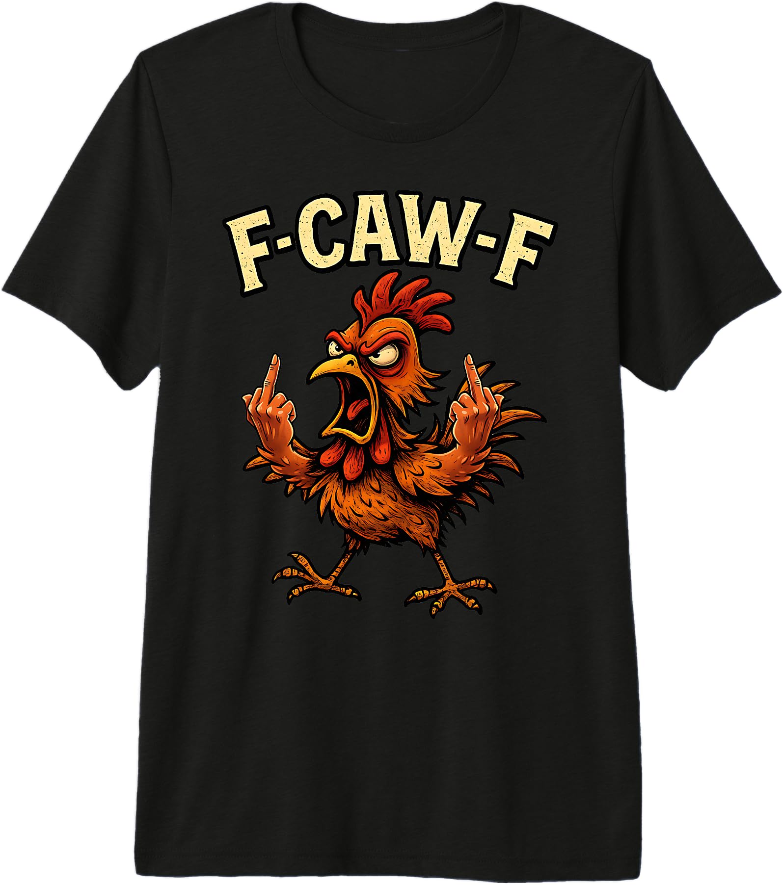 F-Caw-F Rooster Meme FCAWF Funny Chicken Humor Joke F'CAW-F Premium Tri-Blend