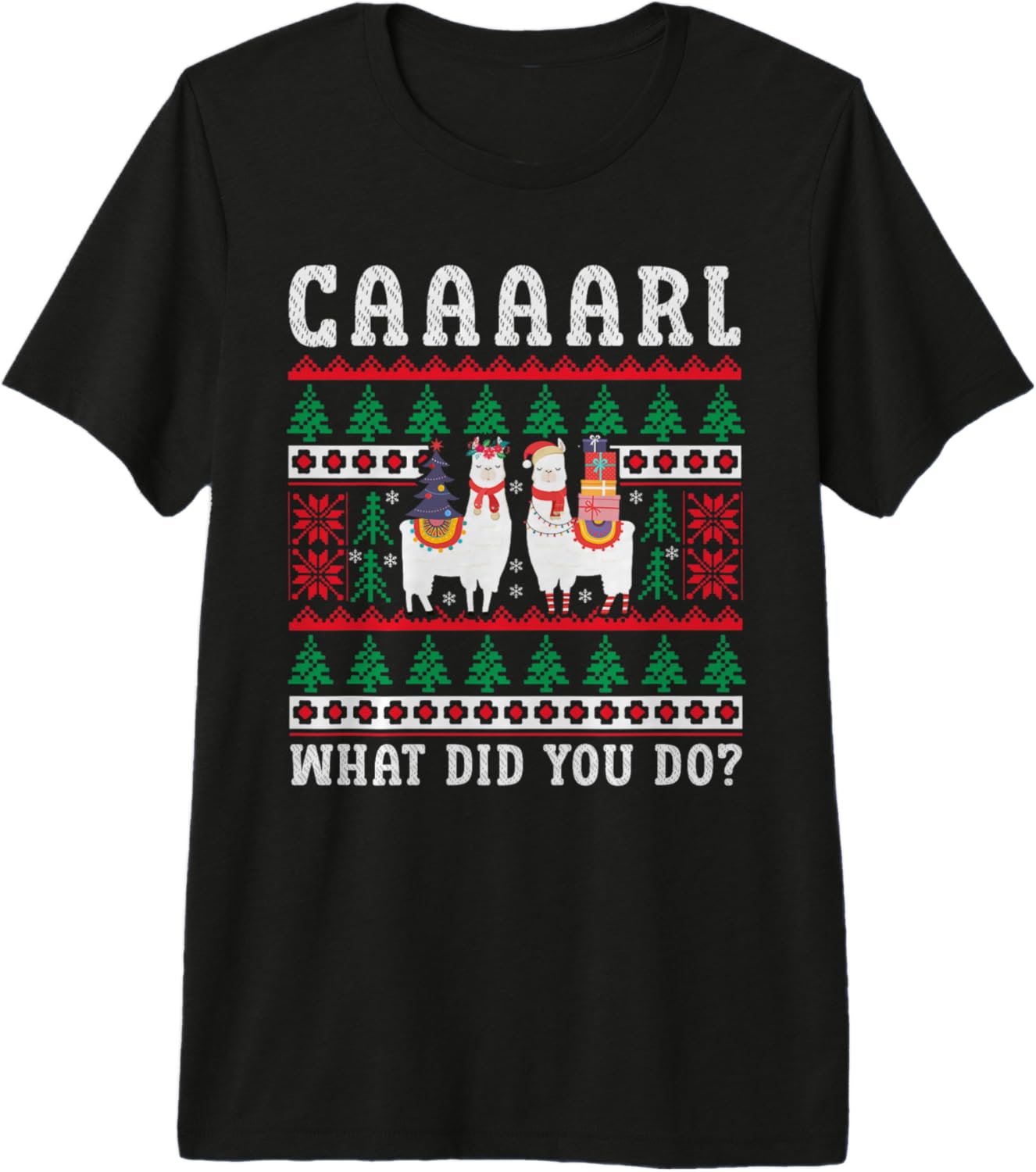 Carl What Did You Do Llama Hats Christmas Xmas Premium Tri-blend
