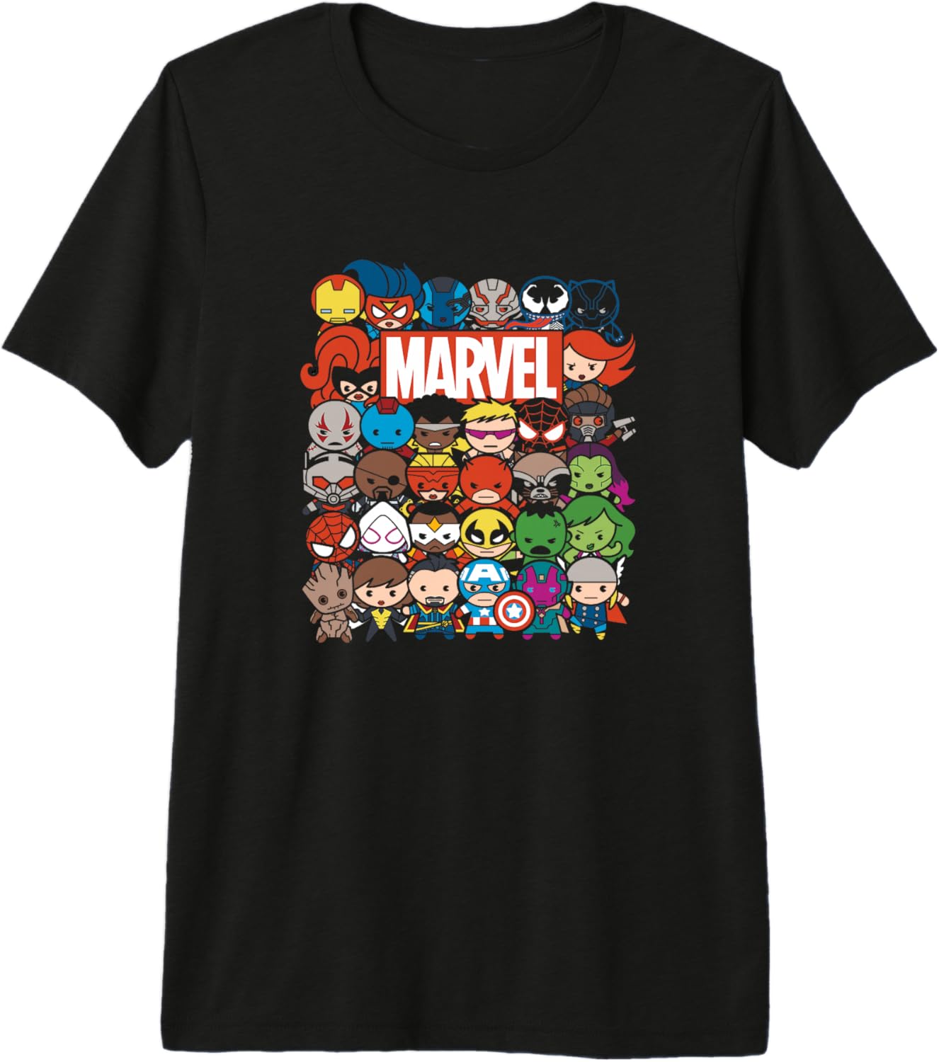 Marvel Kawaii Marvel Universe Super Heroes Chibi Group Shot Premium Tri-blend