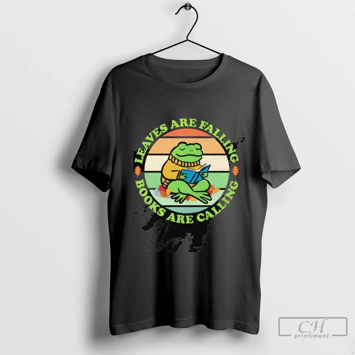 Frog Reading Book Leaves Are Falling Books Are Calling Hoodie Unique