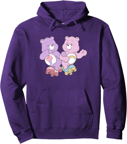 Care Bears Cheer & Share Bear Vintage Roller Skate Logo Pullover Hoodie