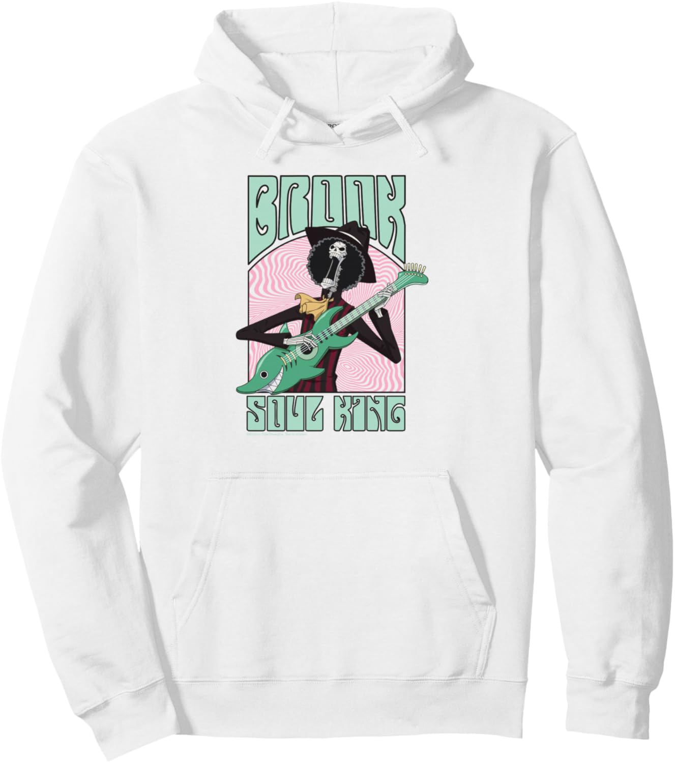 One Piece Anime Soul King Brook Groovy Guitar Concert Pullover Hoodie