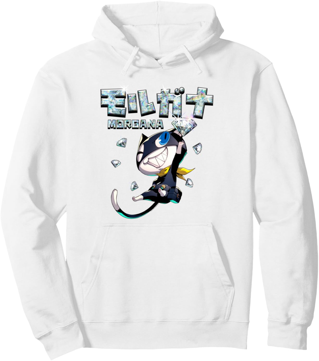 Persona 5 Morgana with Kanji and Diamonds RPG Video Game Pullover Hoodie