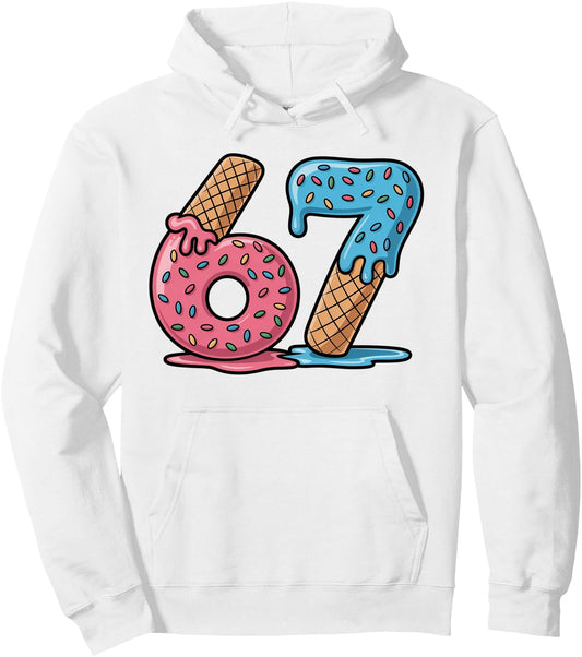 67 meme shirt 67 ice cream Gen Alpha Slang six seven meme Pullover Hoodie