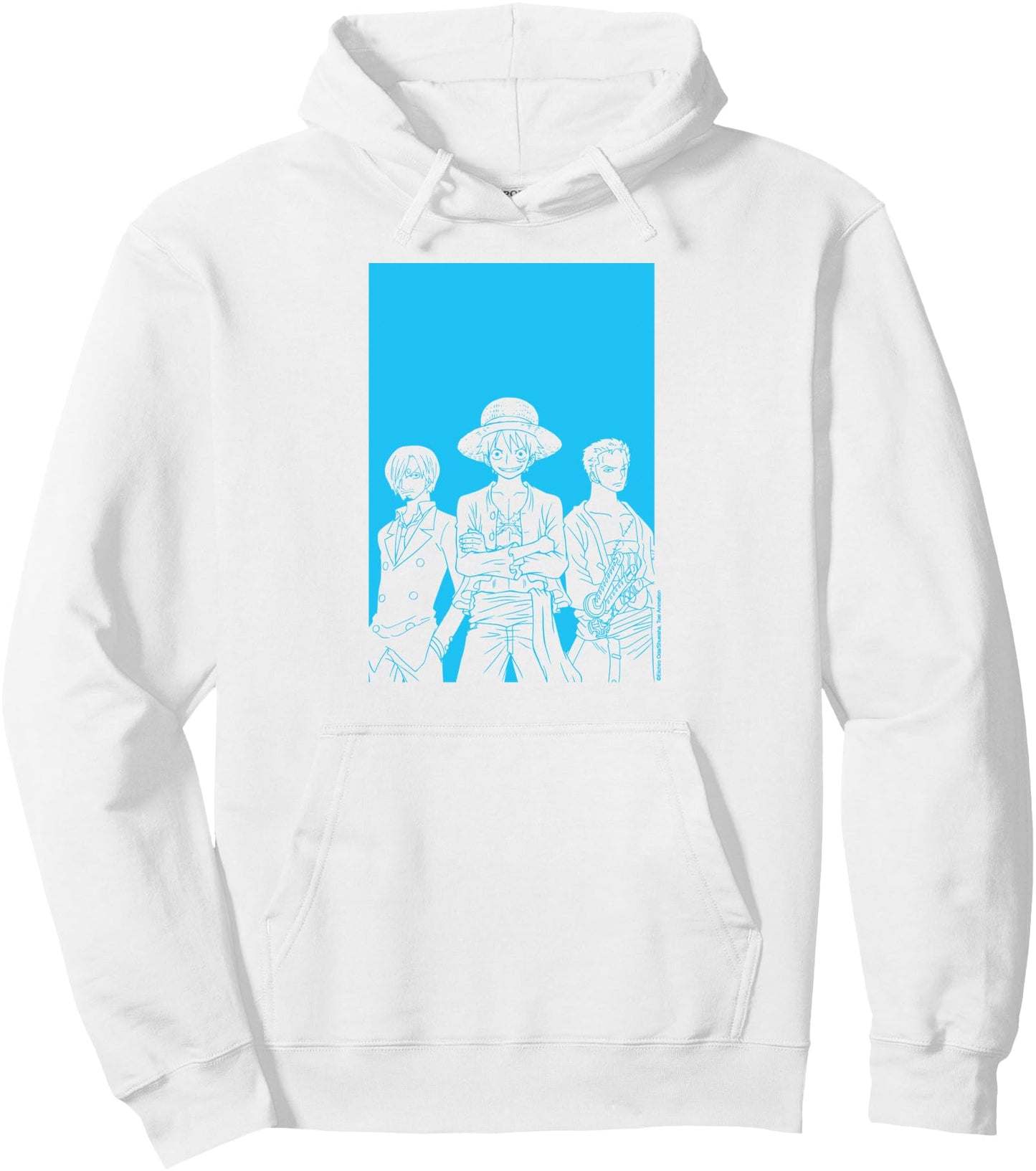 One Piece Anime Character Silhouettes Luffy, Sanji, and Zoro Pullover Hoodie