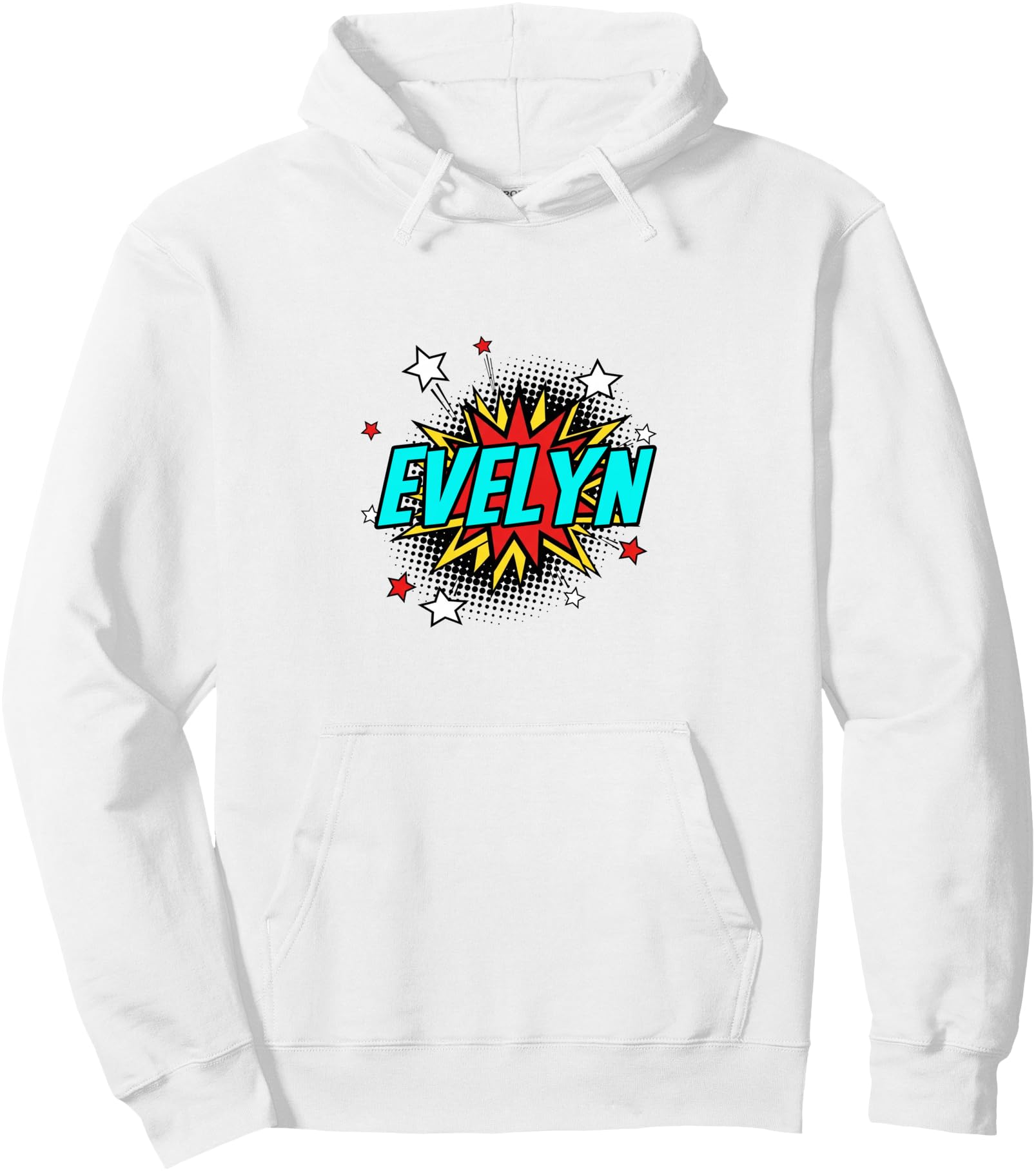 Funny Personalized Name Comic Pop Art Superhero Evelyn Pullover Hoodie