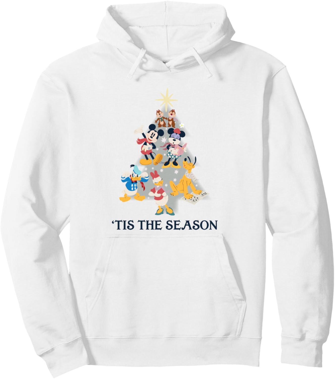 Disney Mickey And Friends Christmas Tree 'Tis The Season Pullover Hoodie