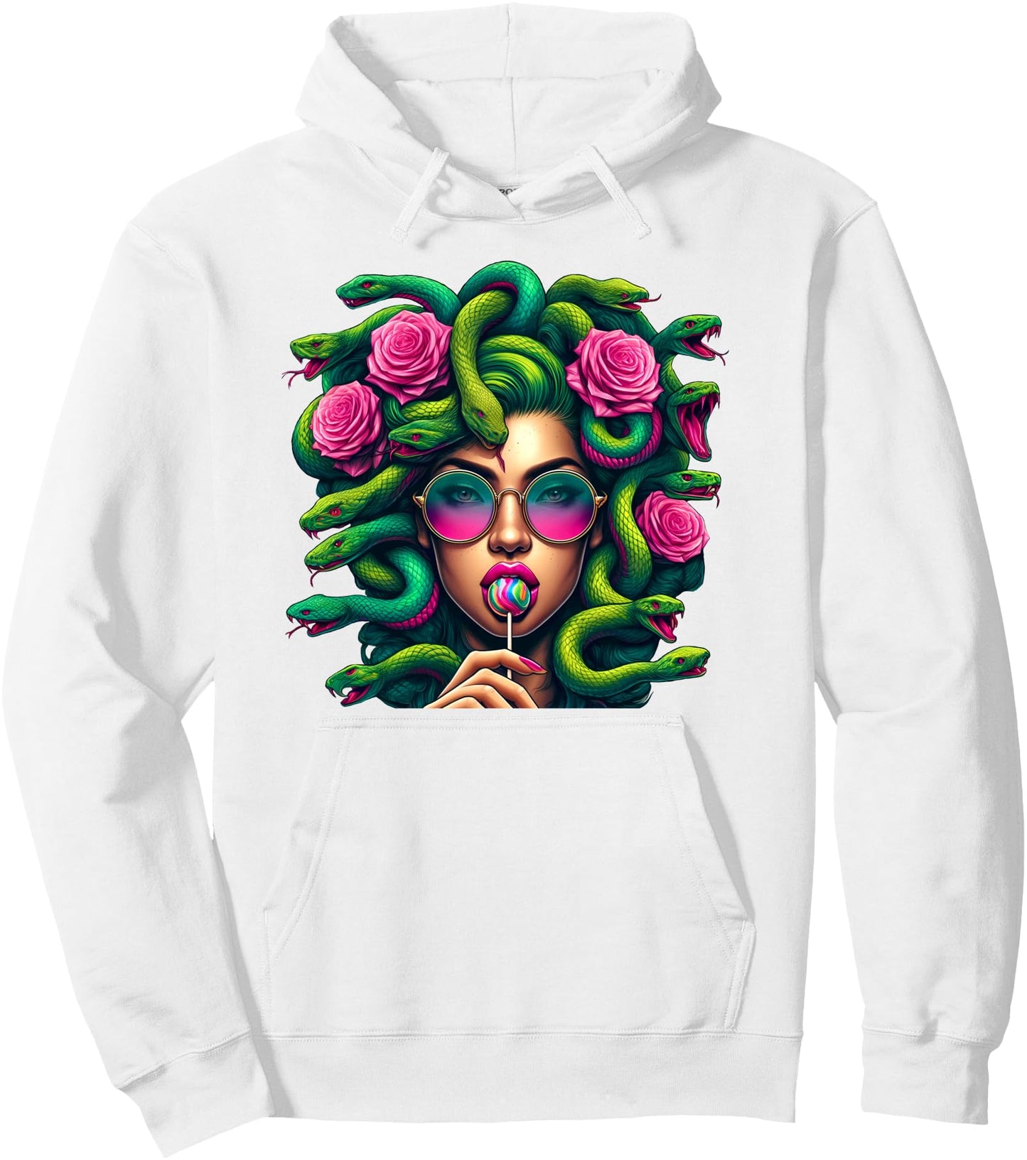 Medusa Hippie Psychedelic Snakes Greek Mythology Pullover Hoodie