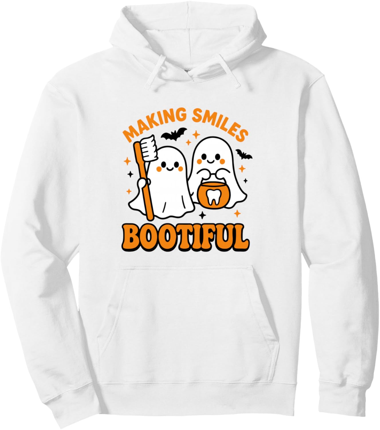 Making Smiles Bootiful Cute Dental Ghosts Halloween Dentist Pullover Hoodie