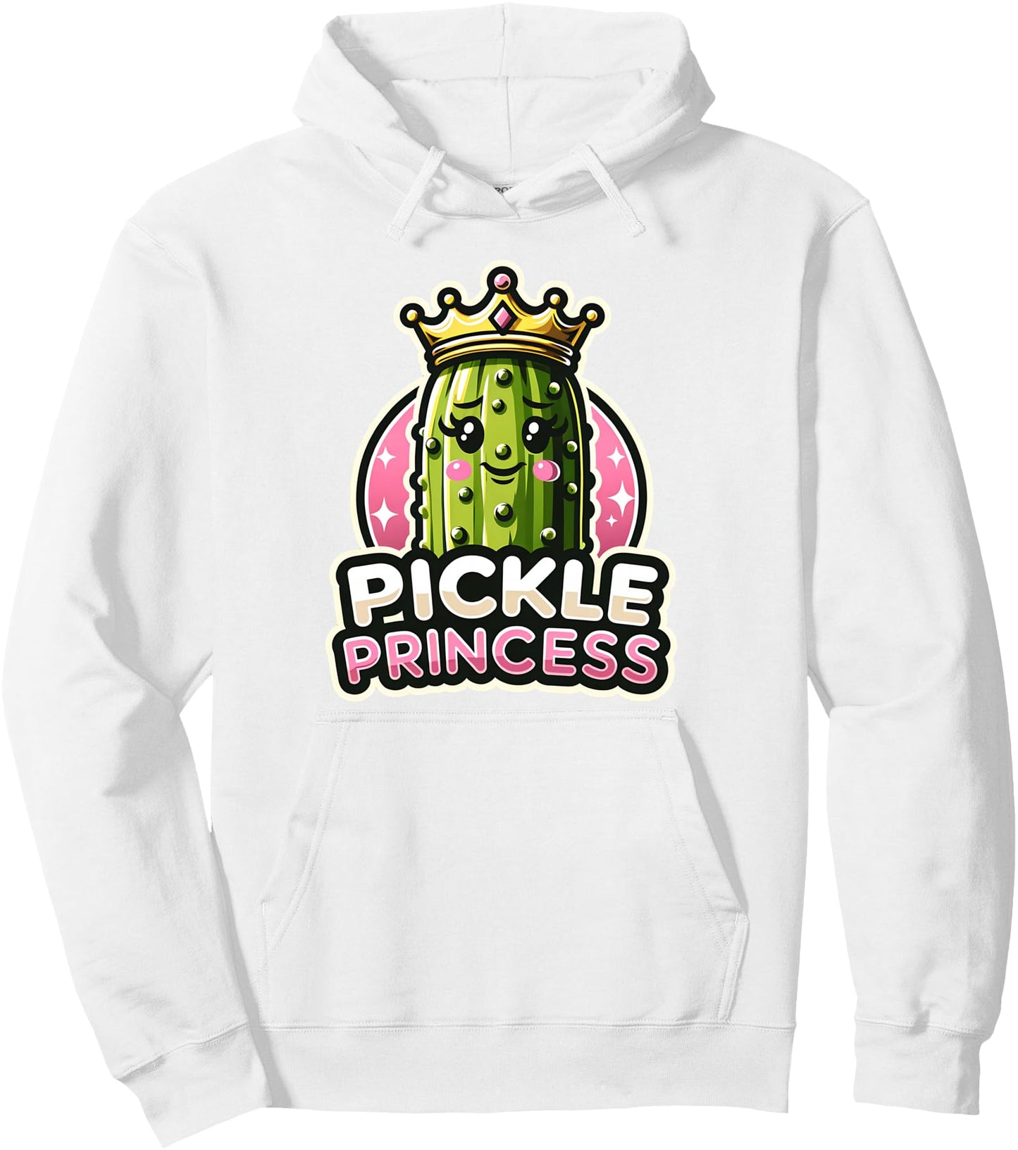 Pickle Princess Cute Cucumber Art For Women Girls Pullover Hoodie