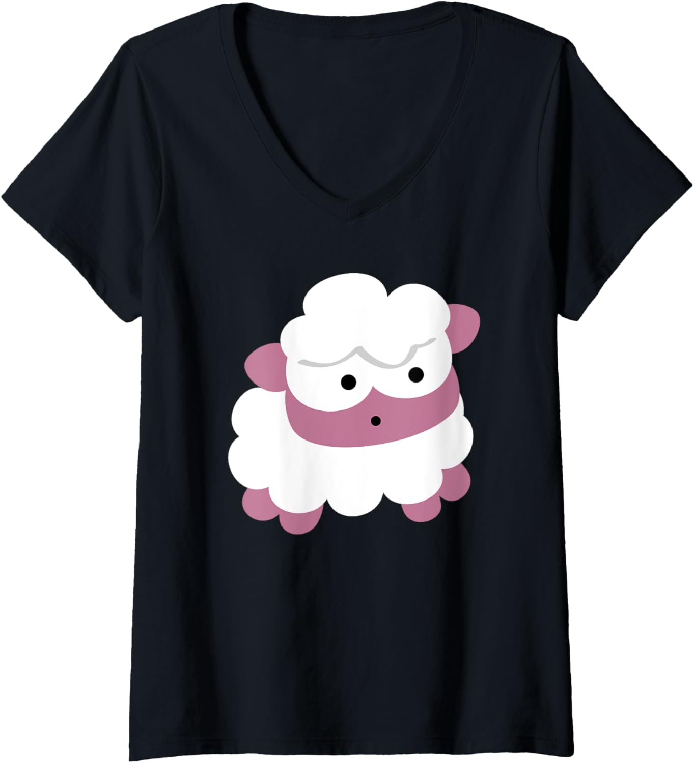 Womens Kawaii Chibi Sheep V-Neck