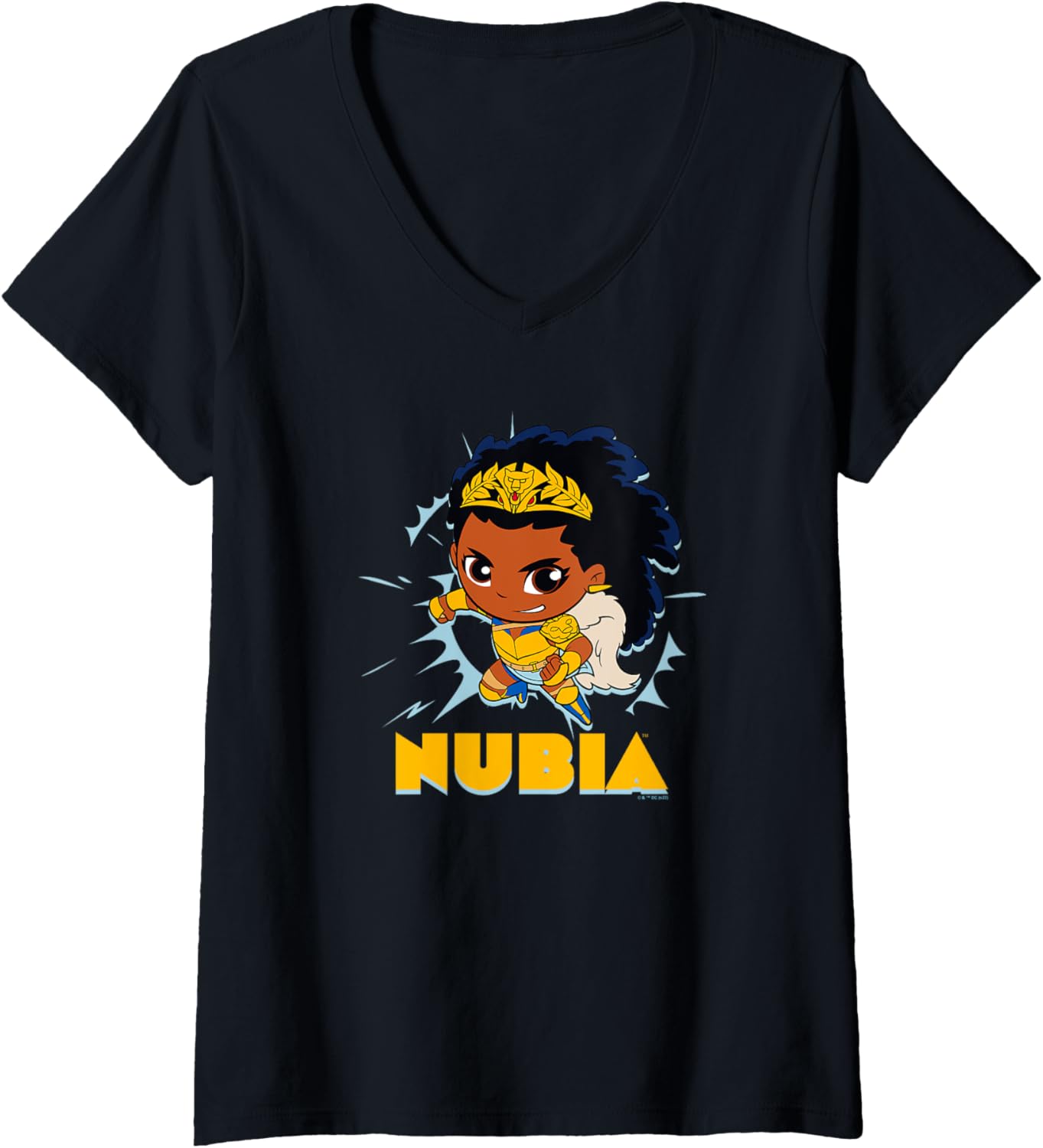 DC Comics Nubia Chibi Hero Pose Portrait V-Neck