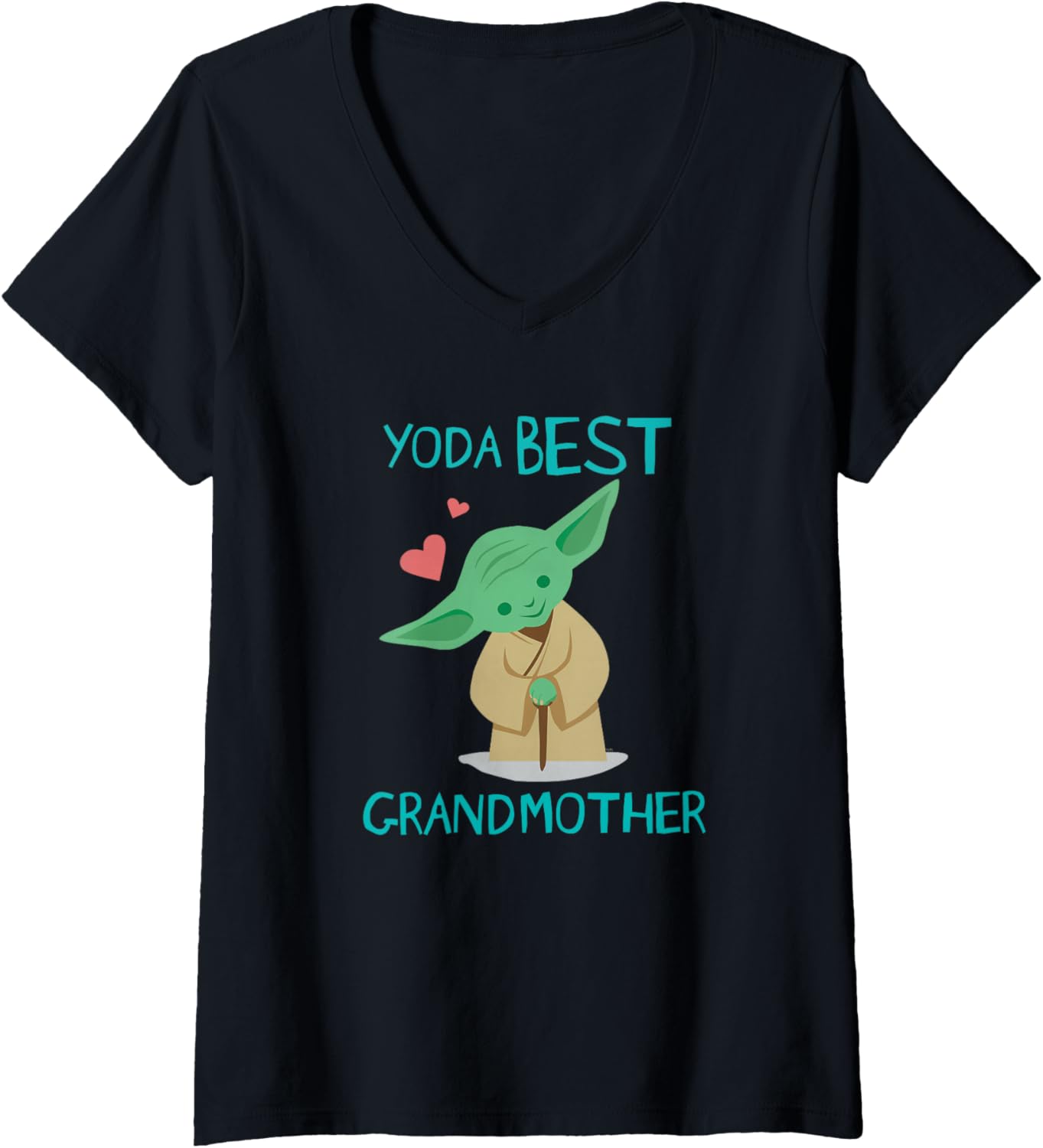 Star Wars Yoda Best Grandmother Chibi Portrait Mother\u2019s Day V-Neck