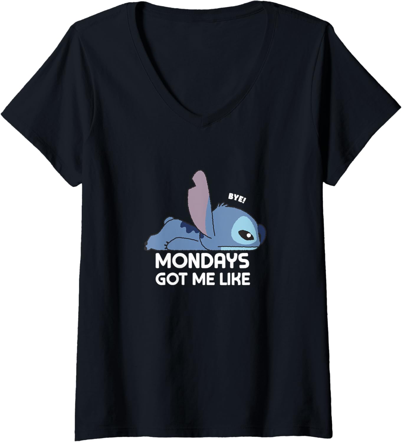 Disney Lilo & Stitch Chibi Monday Got Me Like Lazy Stitch V-Neck