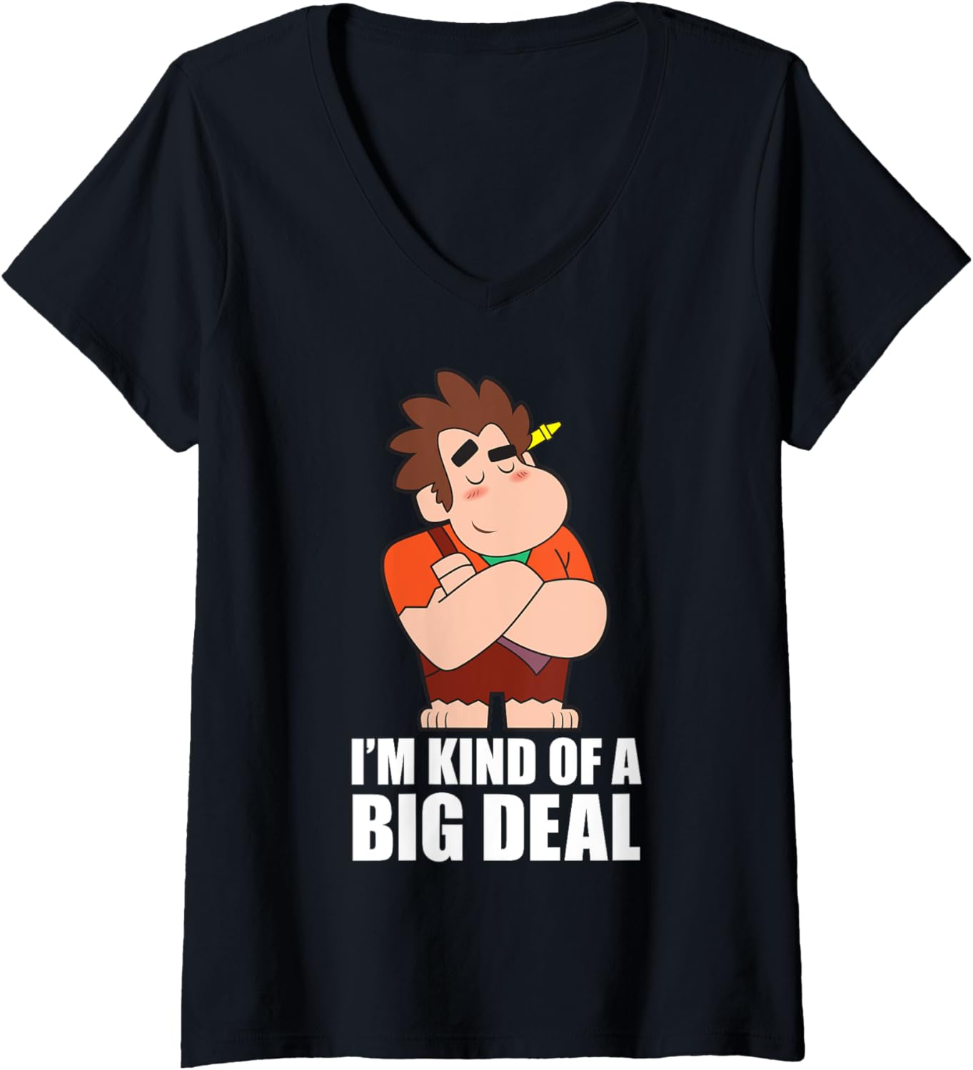 Womens Disney Wreck-It Ralph I'm Kind Of A Big Deal Chibi Ralph V-Neck