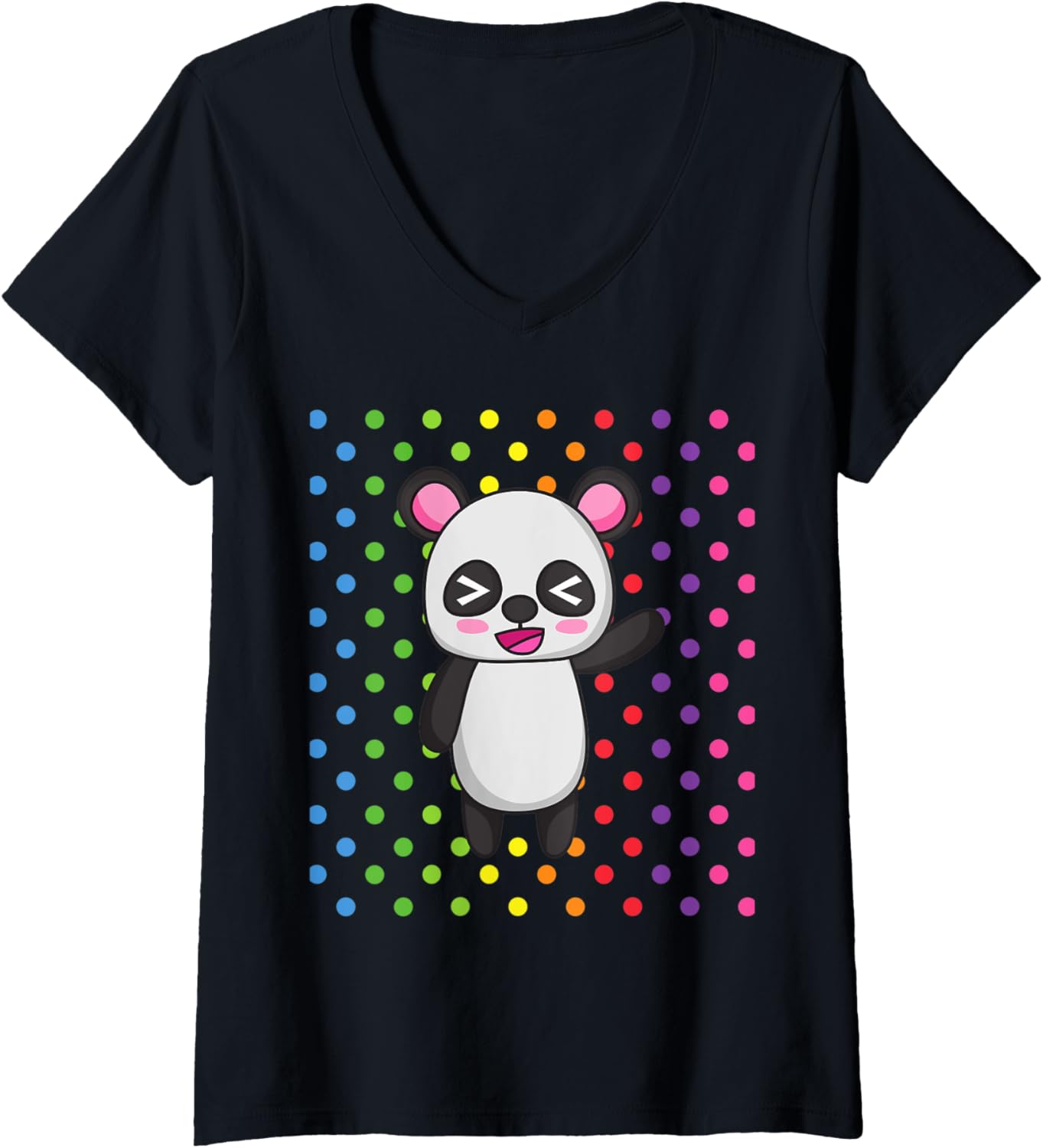 Womens CUTE PANDA Gifts, Kawaii Panda Stuff For Girls, Chibi Panda V-Neck