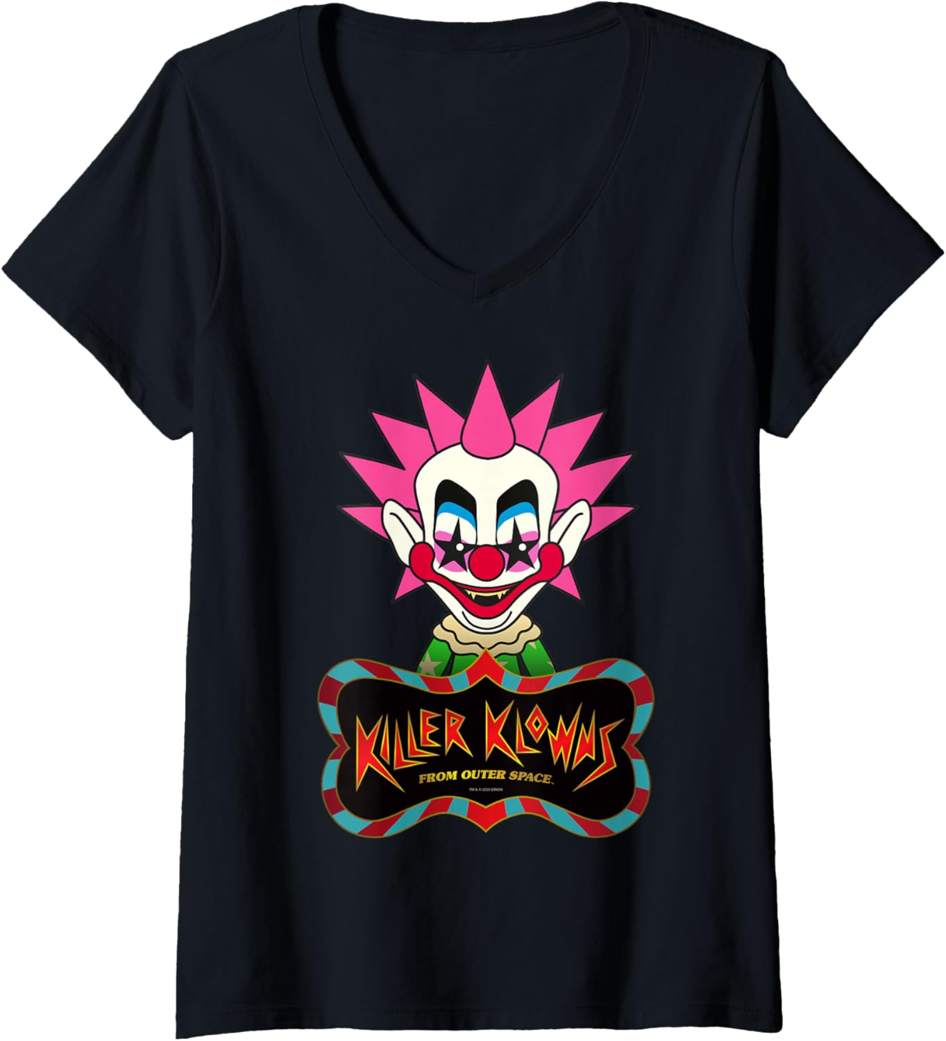 Womens Killer Klowns from Outer Space Chibi Style Spikey V-Neck