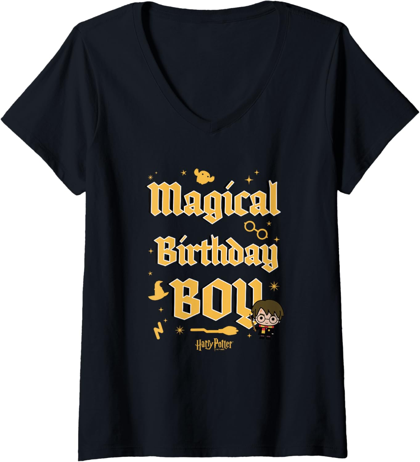 Harry Potter Magical Birthday Boy Chibi Harry Poster V-Neck