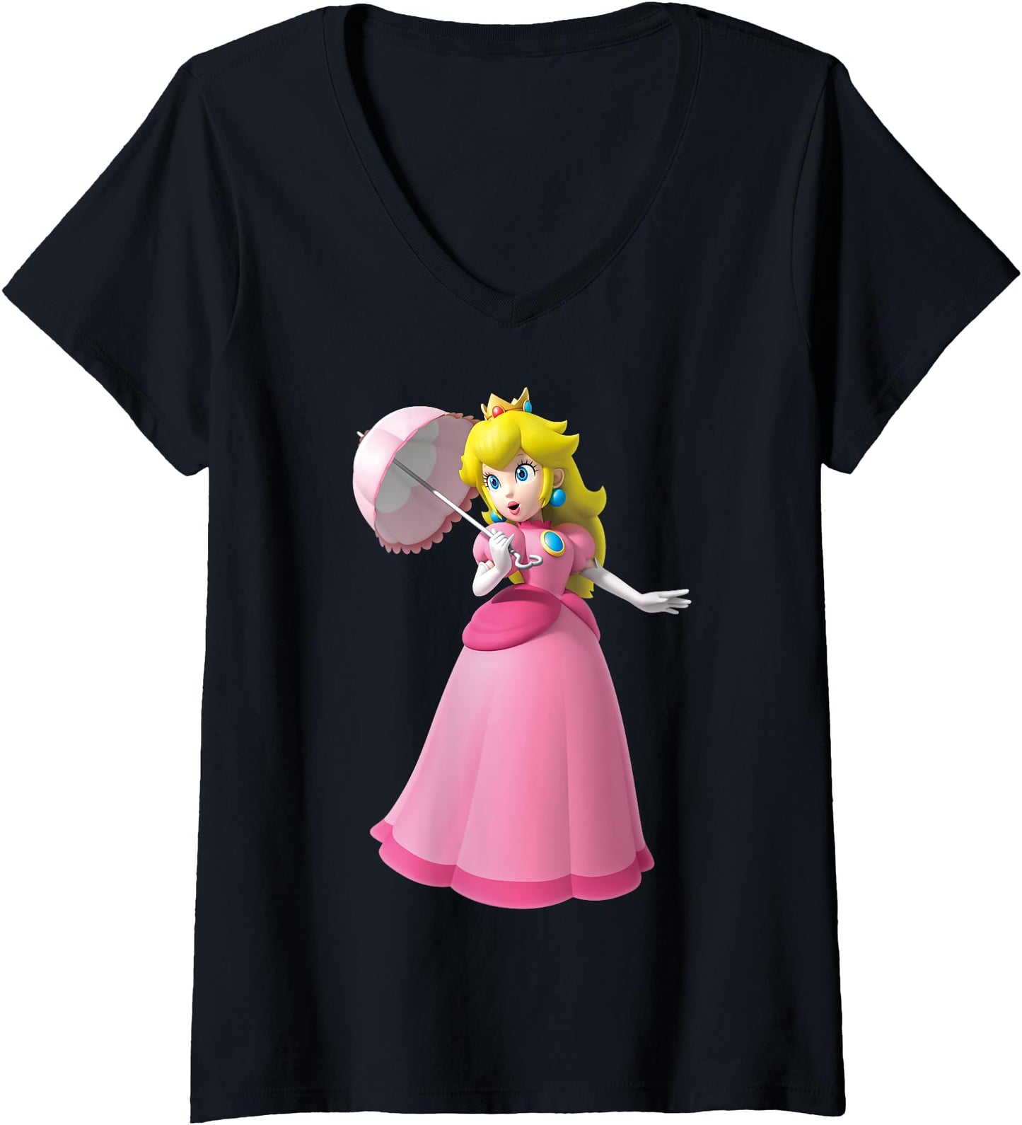 Super Mario Princess Peach 3D Poster V-Neck