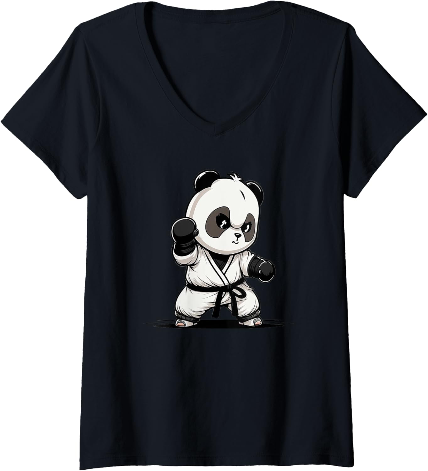 Womens Chibi Judo Panda - Japanese Judoka Martial Arts V-Neck