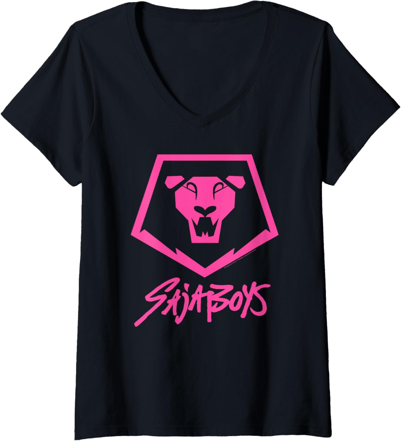 Womens Kpop Demon Hunters Saja Boys Lion Logo Fan Cosplay V-Neck