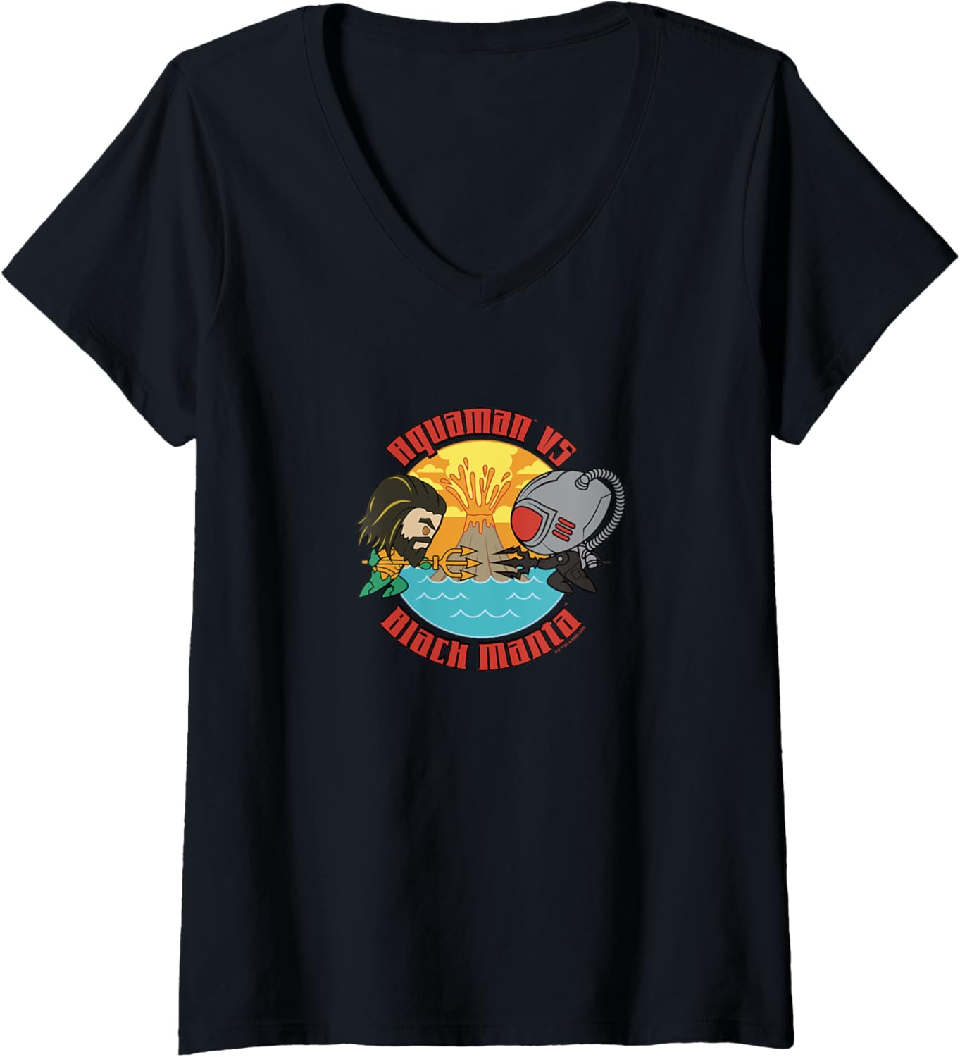 Aquaman And The Lost Kingdom Aquaman VS Black Manta Chibi V-Neck