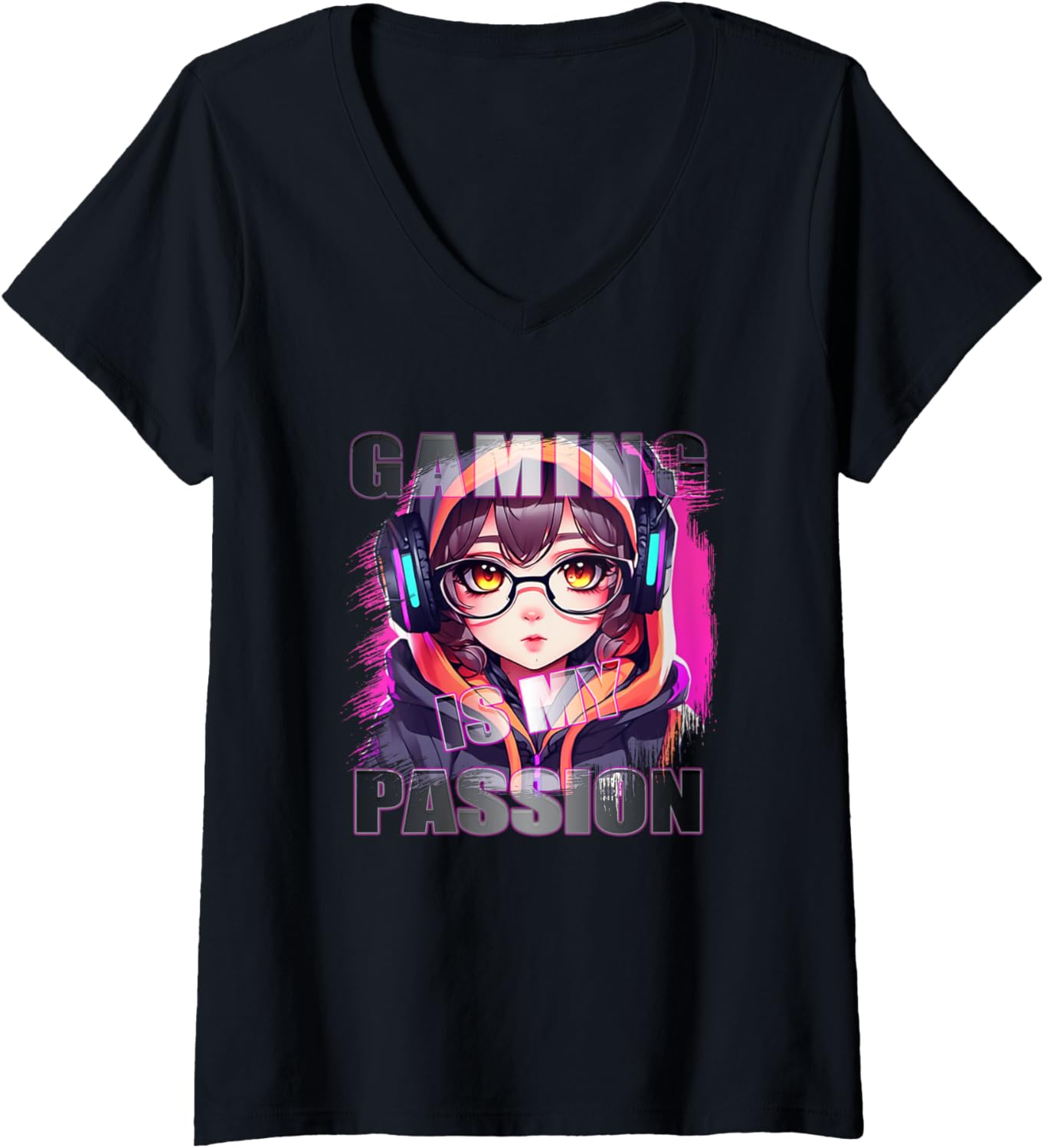 Gaming Is My Passion - Kawaii Chibi Adorable V-Neck