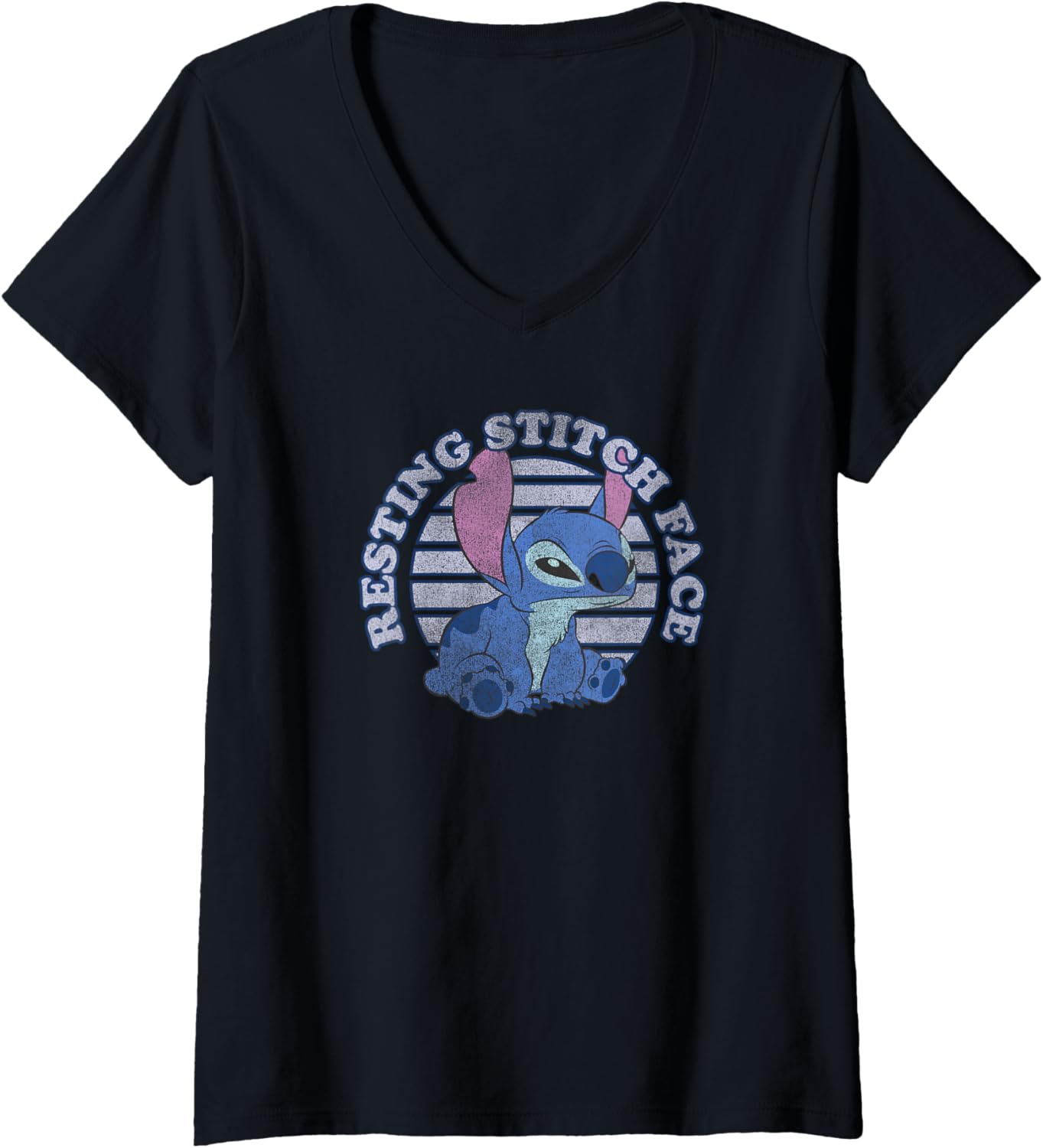 Womens Disney Lilo & Stitch Resting Stitch Face V-Neck