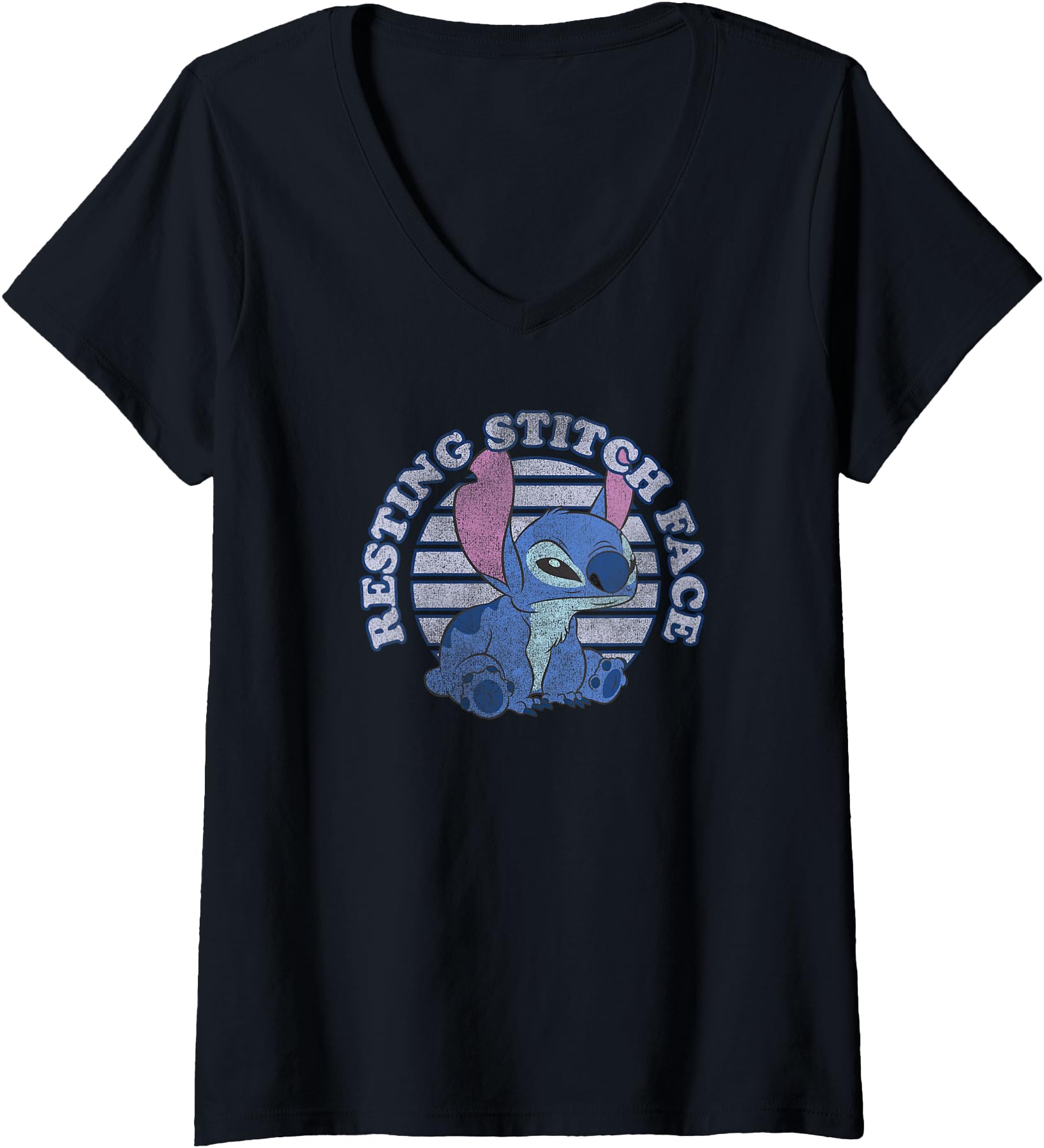 Womens Disney Lilo & Stitch Resting Stitch Face V-Neck