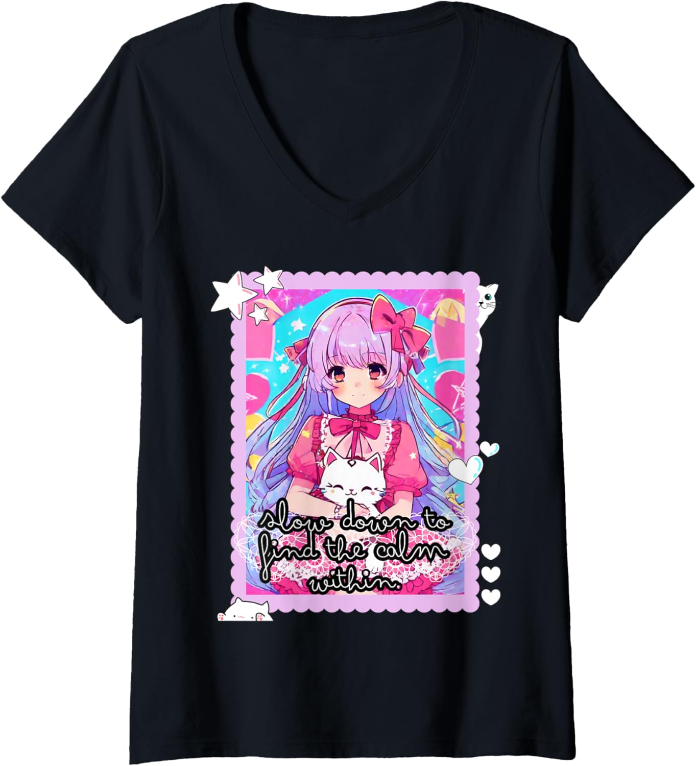 Embrace Your Inner Pastel Goth Magic Mental Health Chibi V-Neck