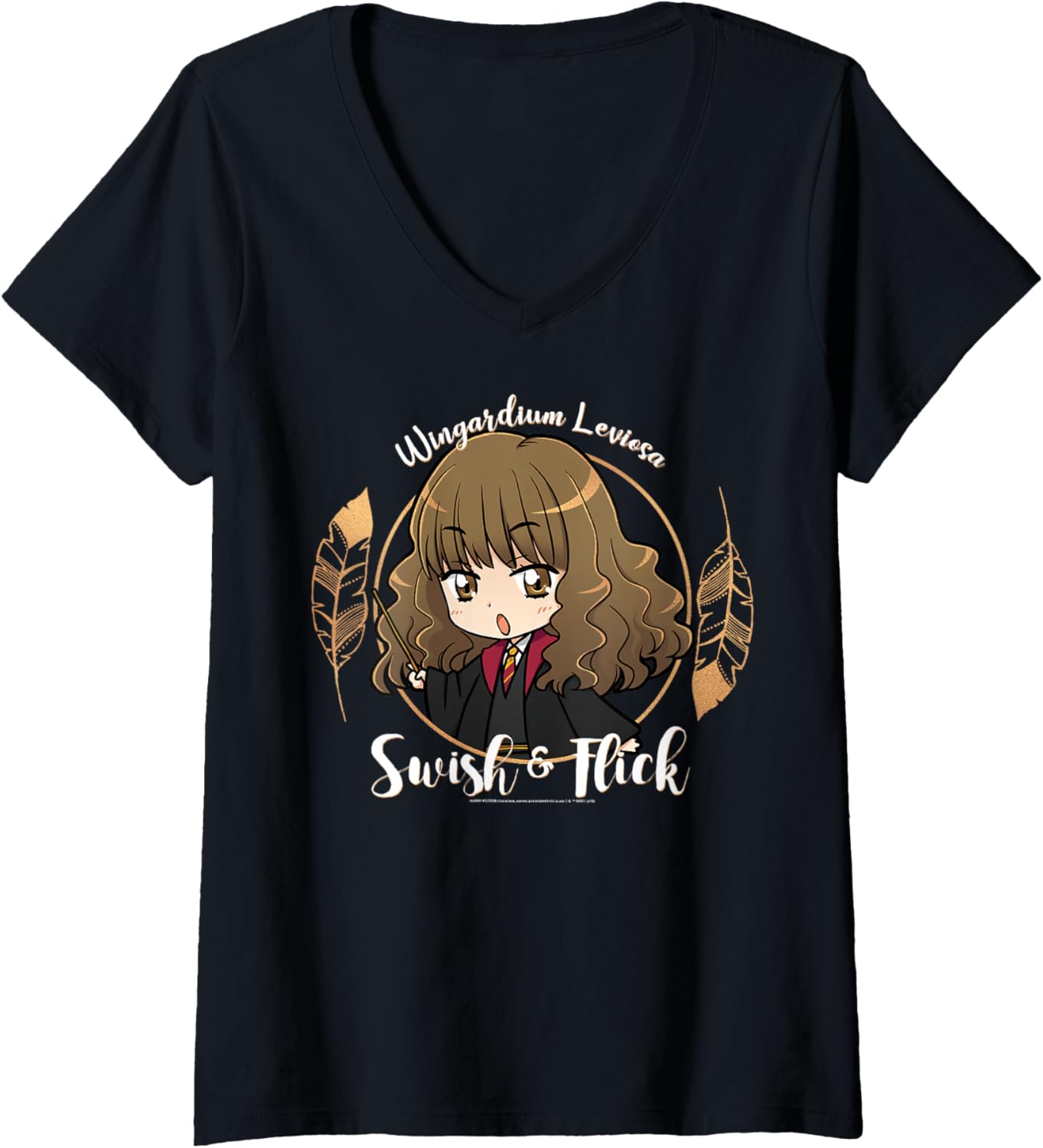 Womens Harry Potter Hermione Granger Chibi Swish & Flick V-Neck