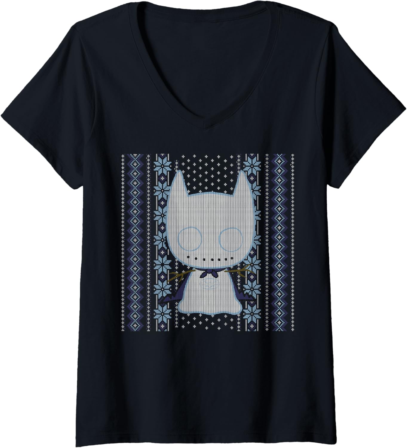 DC Comics Chibi Batman Christmas Sweater Style V-Neck