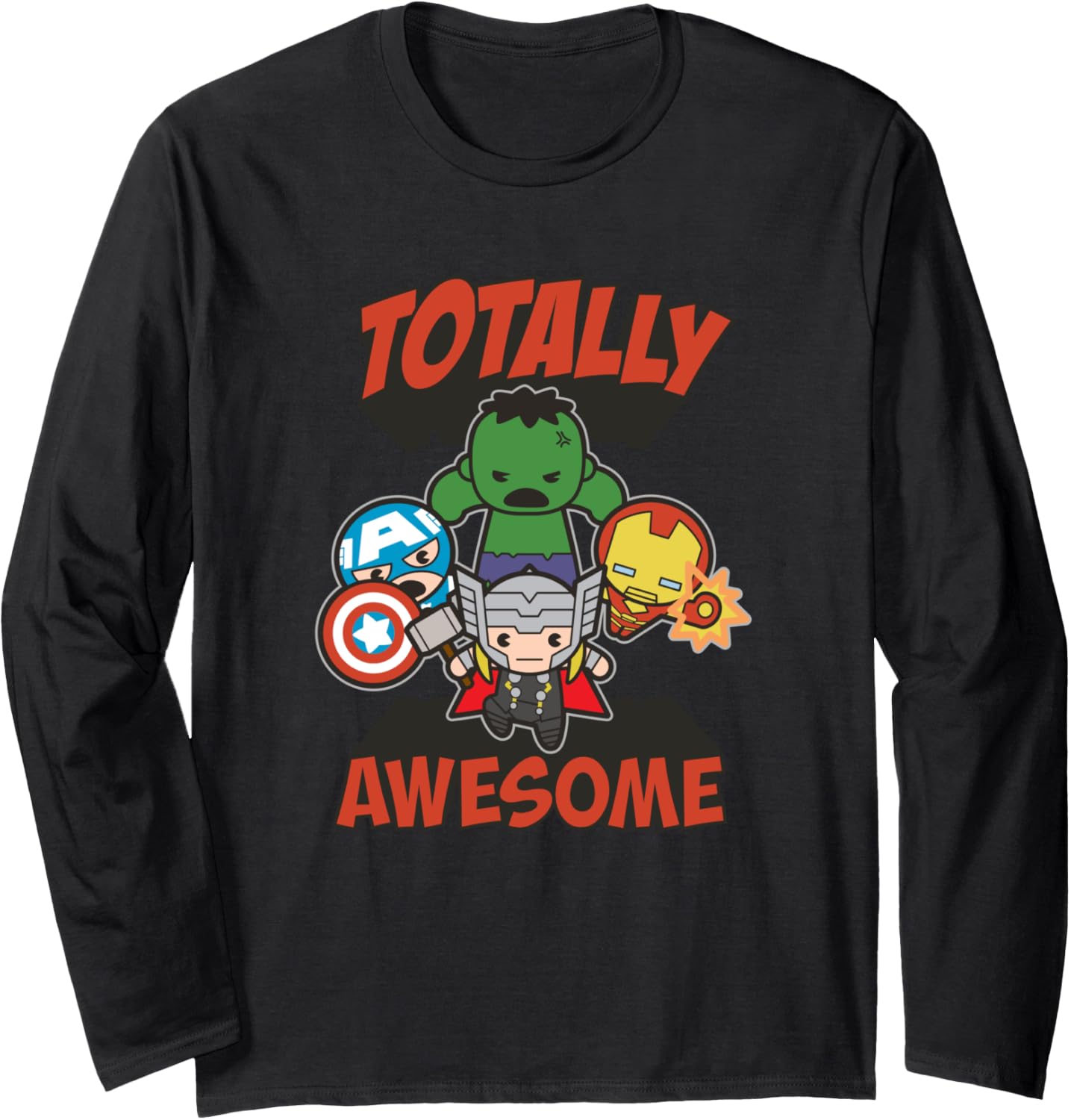 Marvel Kawaii Totally Awesome Chibi Avengers Group Shot V2 Long Sleeve