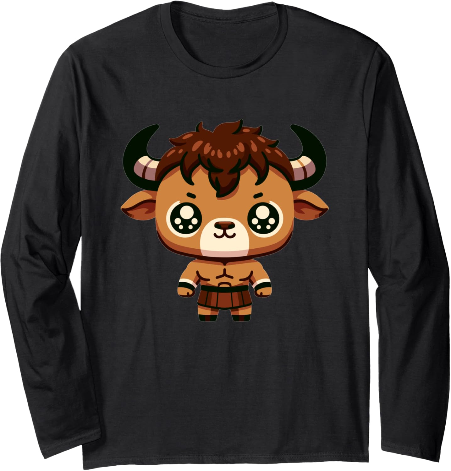 Adorable Cute Japanese Kawaii Chibi Minotaur Long Sleeve