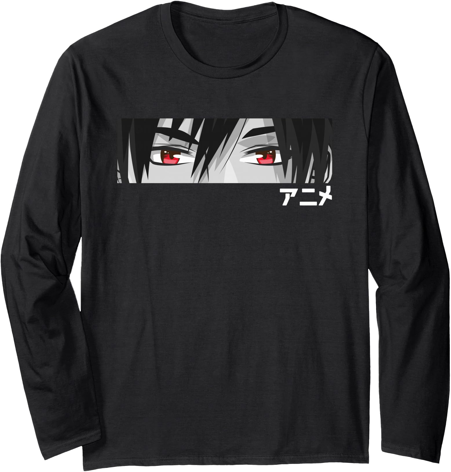 Anime in Japanese Characters Kawaii Eyes Face Long Sleeve