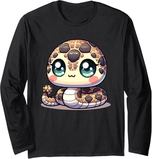 Adorable Cute Japanese Kawaii Chibi Rattlesnake Long Sleeve
