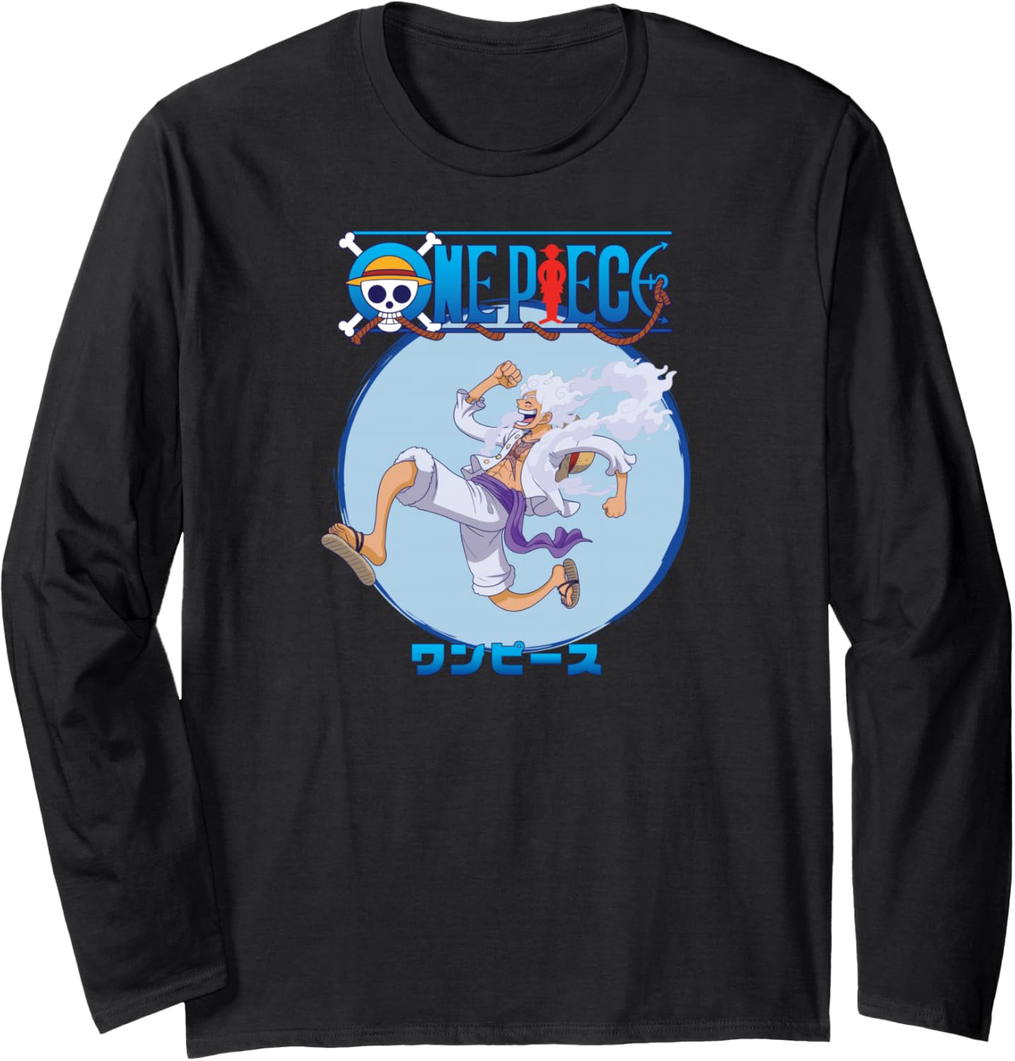 One Piece Anime Luffy Gear 5 Action Pose Long Sleeve