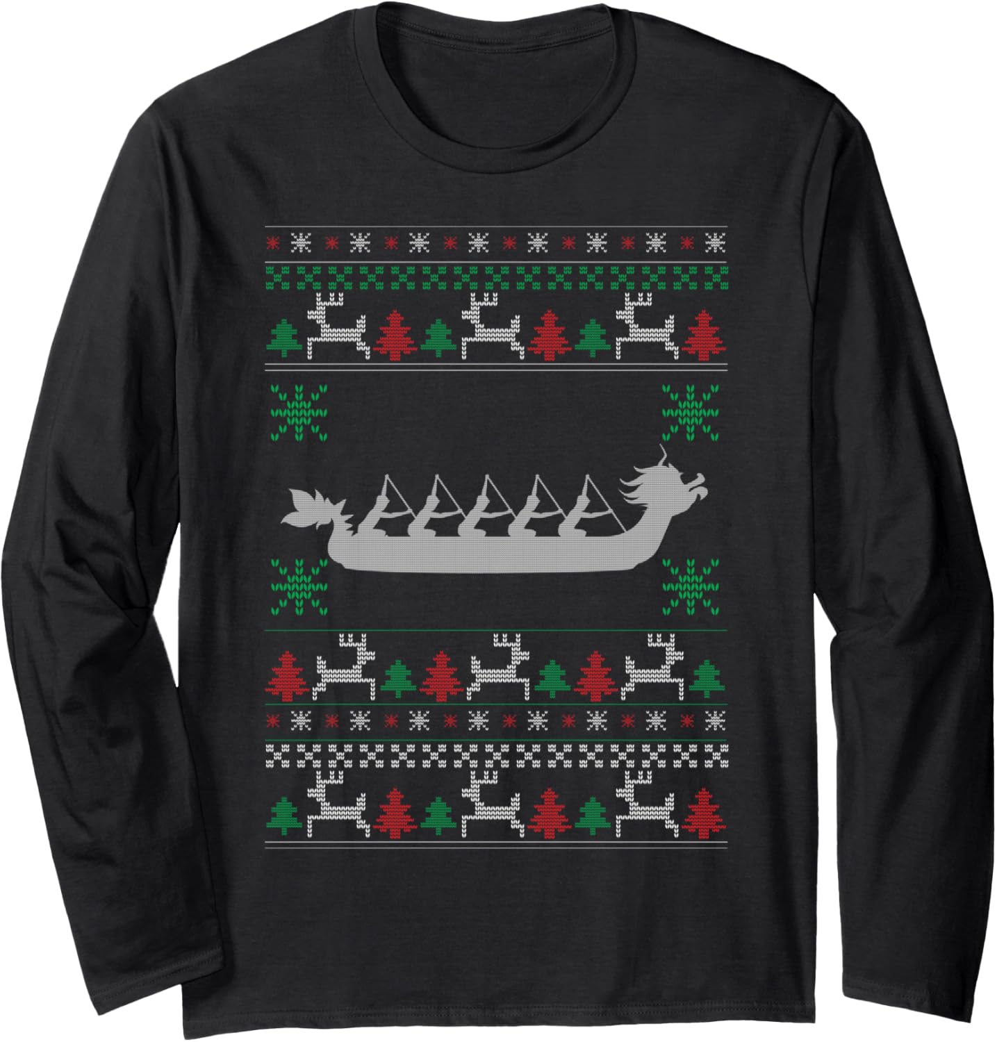 Dragon Boat Ugly Christmas Gift Xmas Long Sleeve