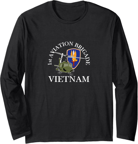 1st Aviation Brigade Vietnam Veteran The Golden Hawks Xmas Long Sleeve T-Shirt