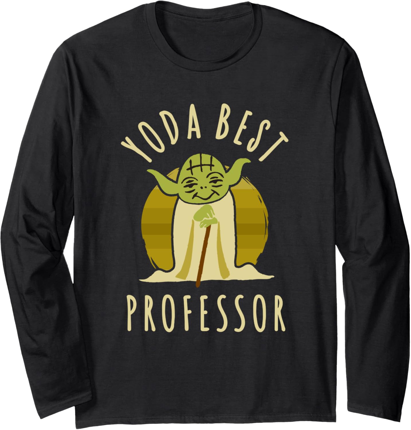 Star Wars Classic Yoda Best Professor Vintage Chibi Yoda Long Sleeve