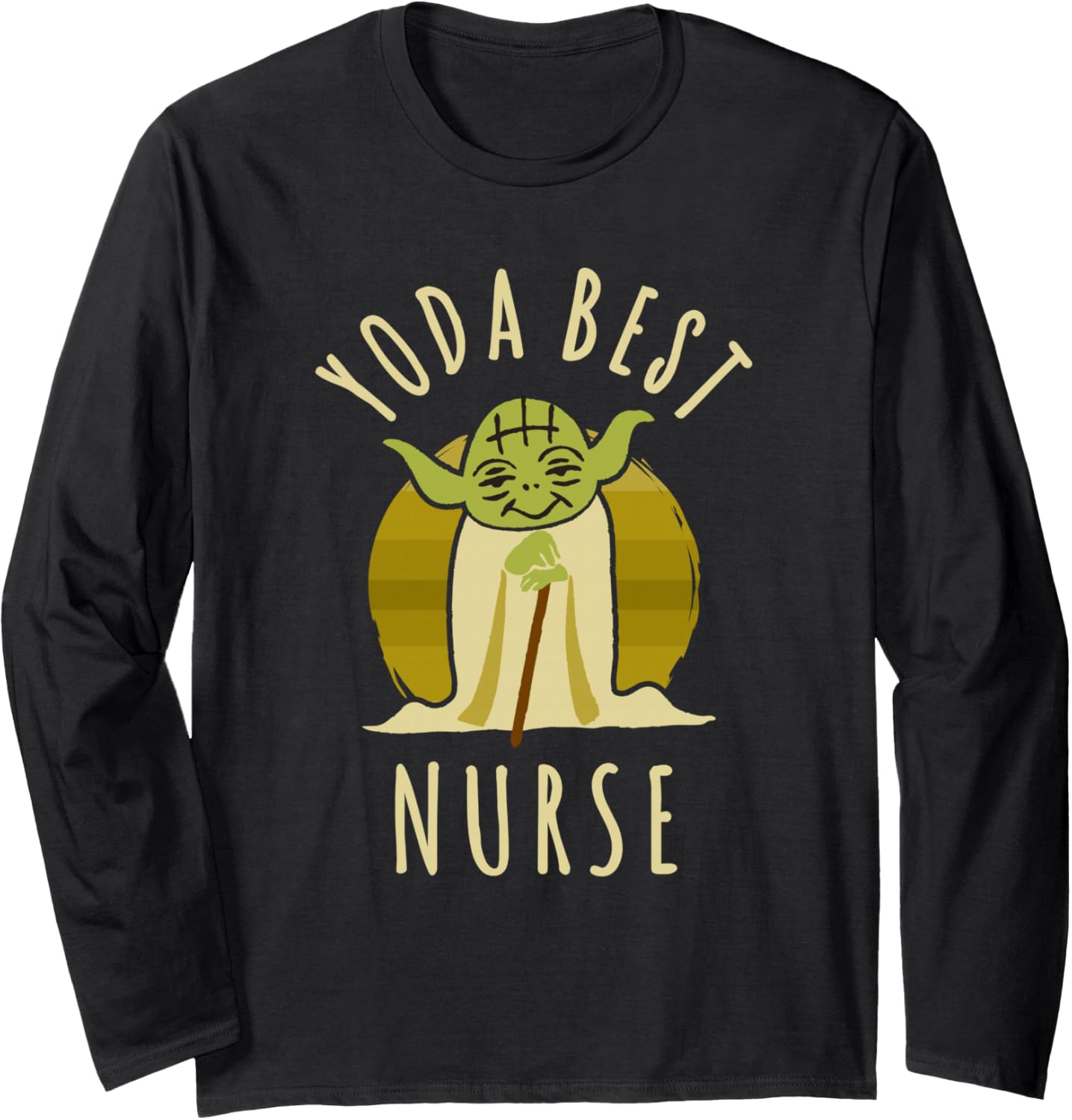 Star Wars Classic Yoda Best Nurse Jedi Vintage Chibi Yoda Long Sleeve