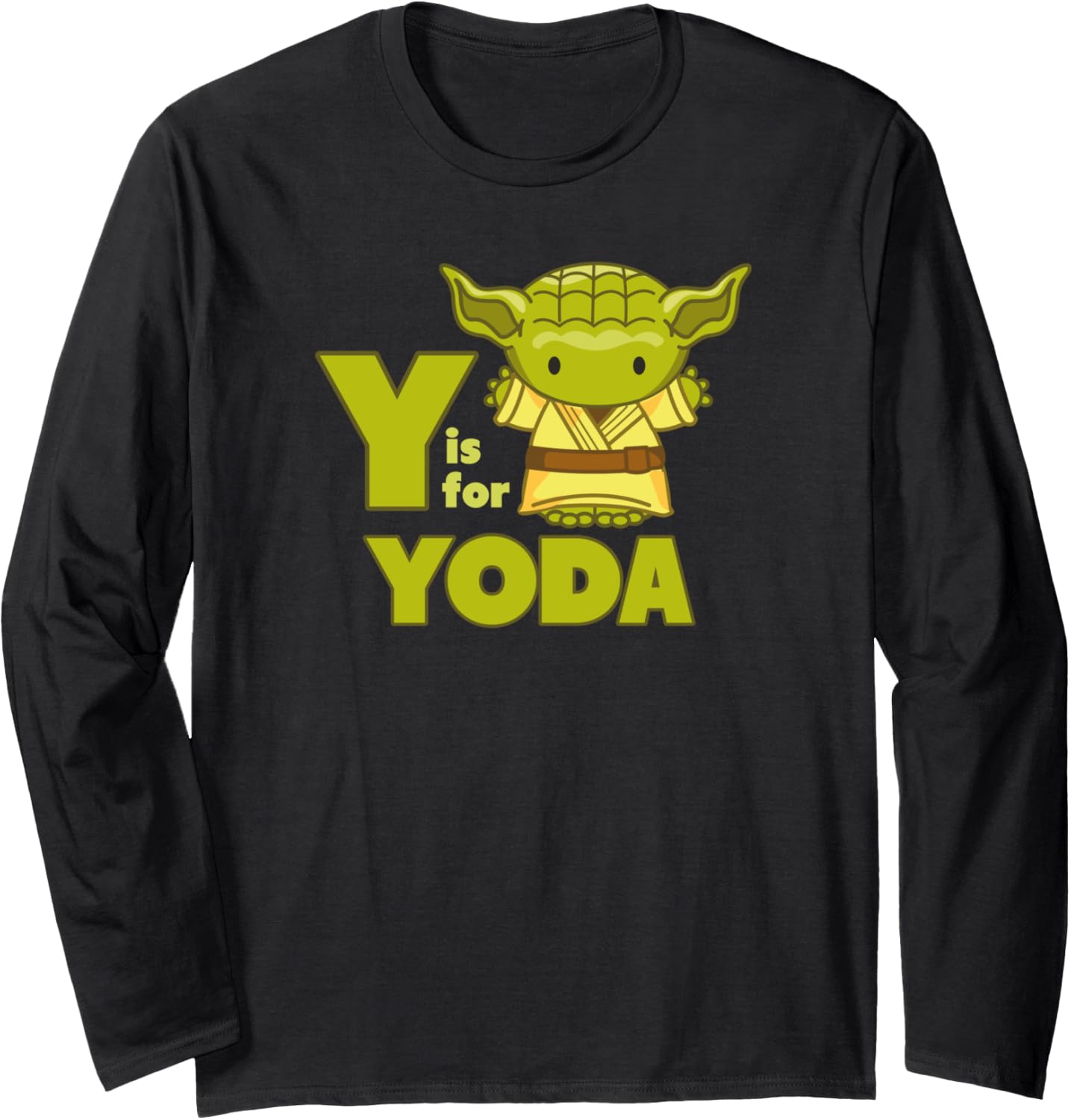 Star Wars Classic Y Is For Yoda Chibi Cartoon Logo Long Sleeve